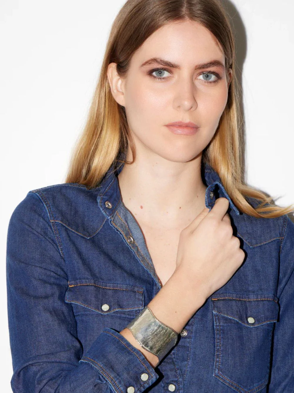 Silver Flow Brass Cuff Bracelet