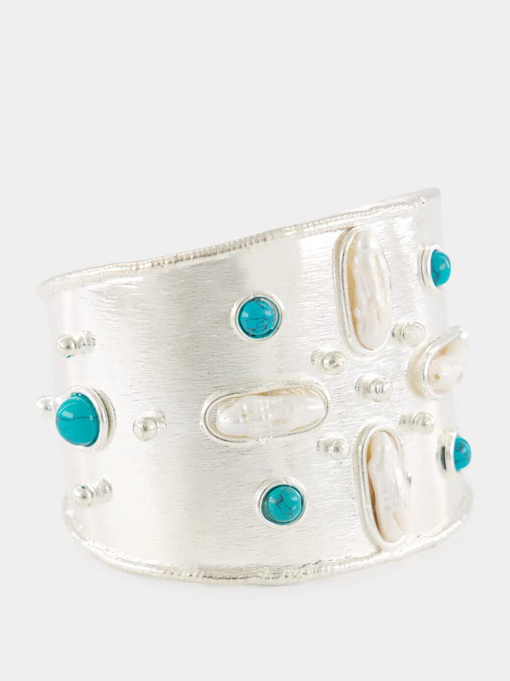 Silver Mojave Cuff with Turquoise - Image 3