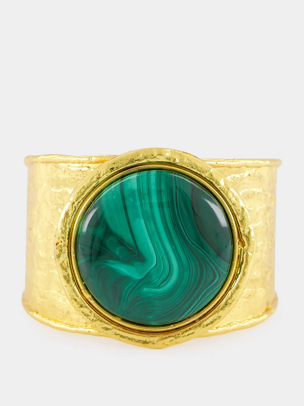 Sphere Malachite Cuff Bracelet
