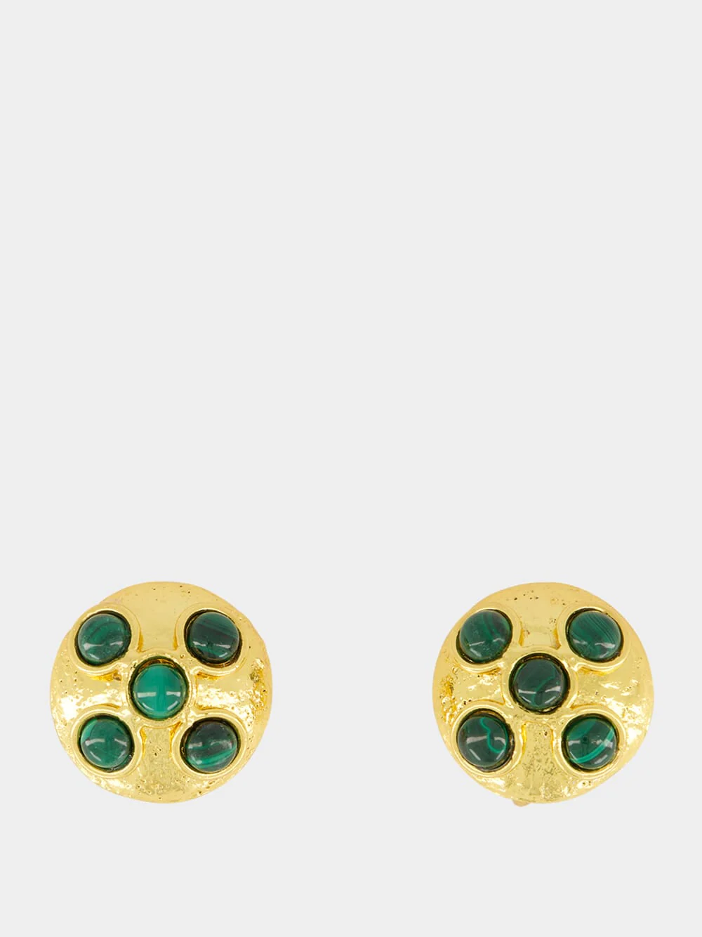 Theodora Gold Earrings with Malachite