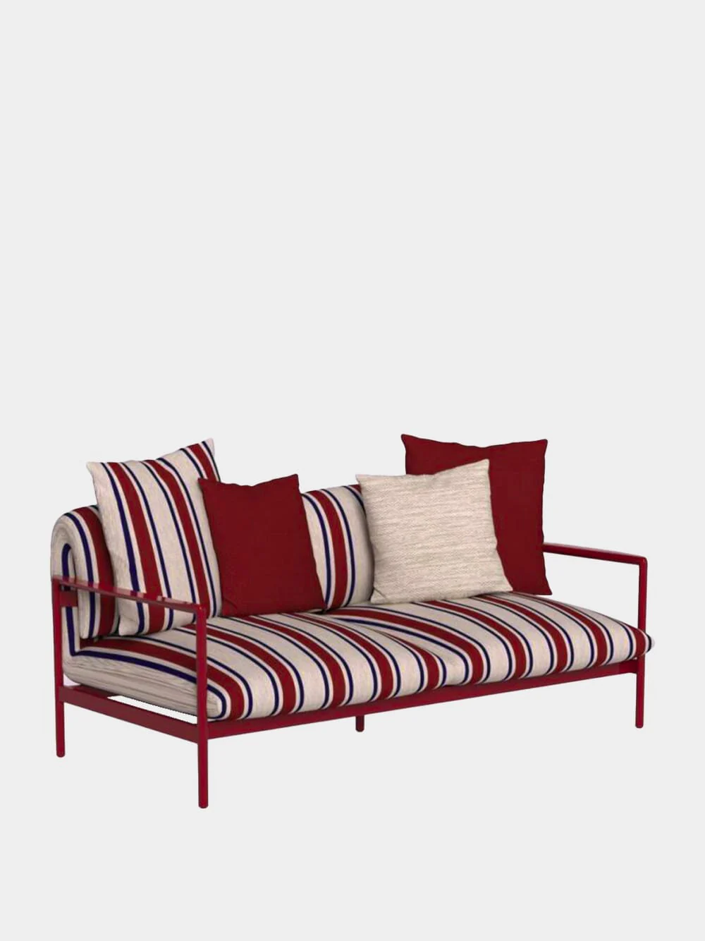 Nalu 2-Seater Sofa in Red Stripes