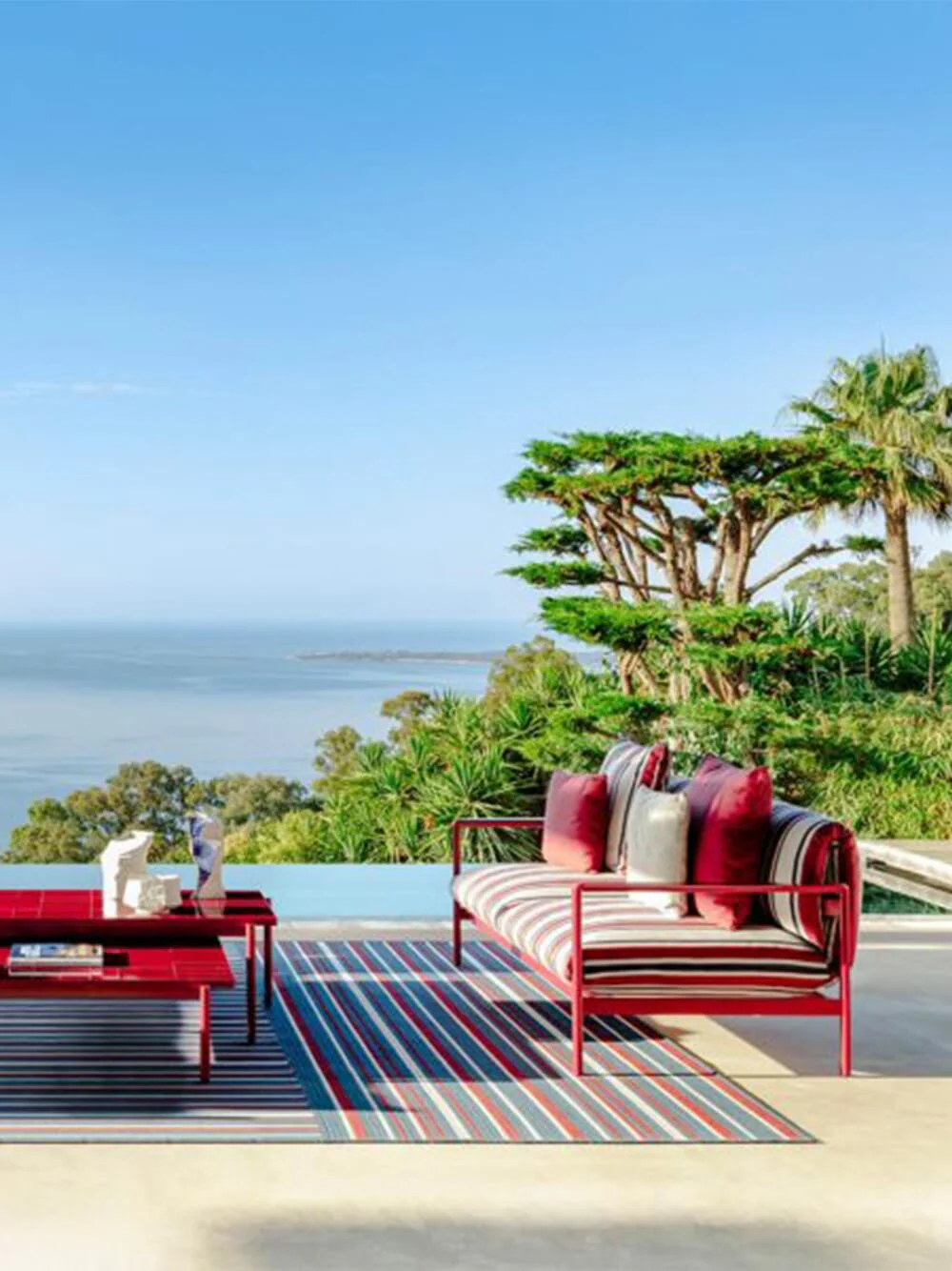 Nalu 2-Seater Sofa in Red Stripes - Image 3