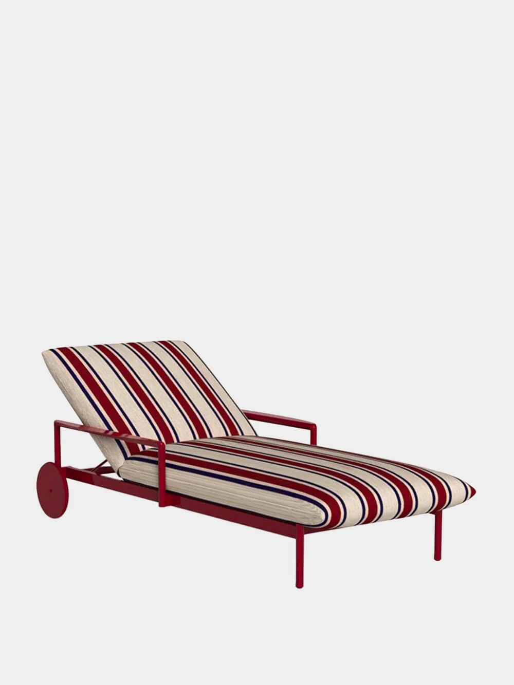 Nalu Sunbed in Red Striped Fabric