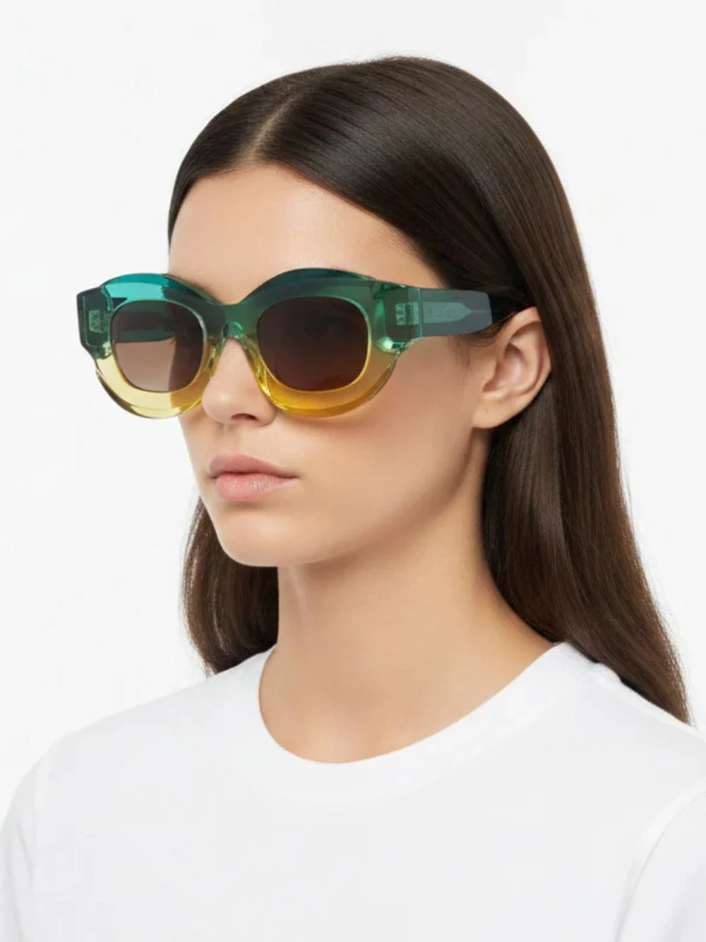 Baddy Green Gradient Oversized Sunglasses - Image 2