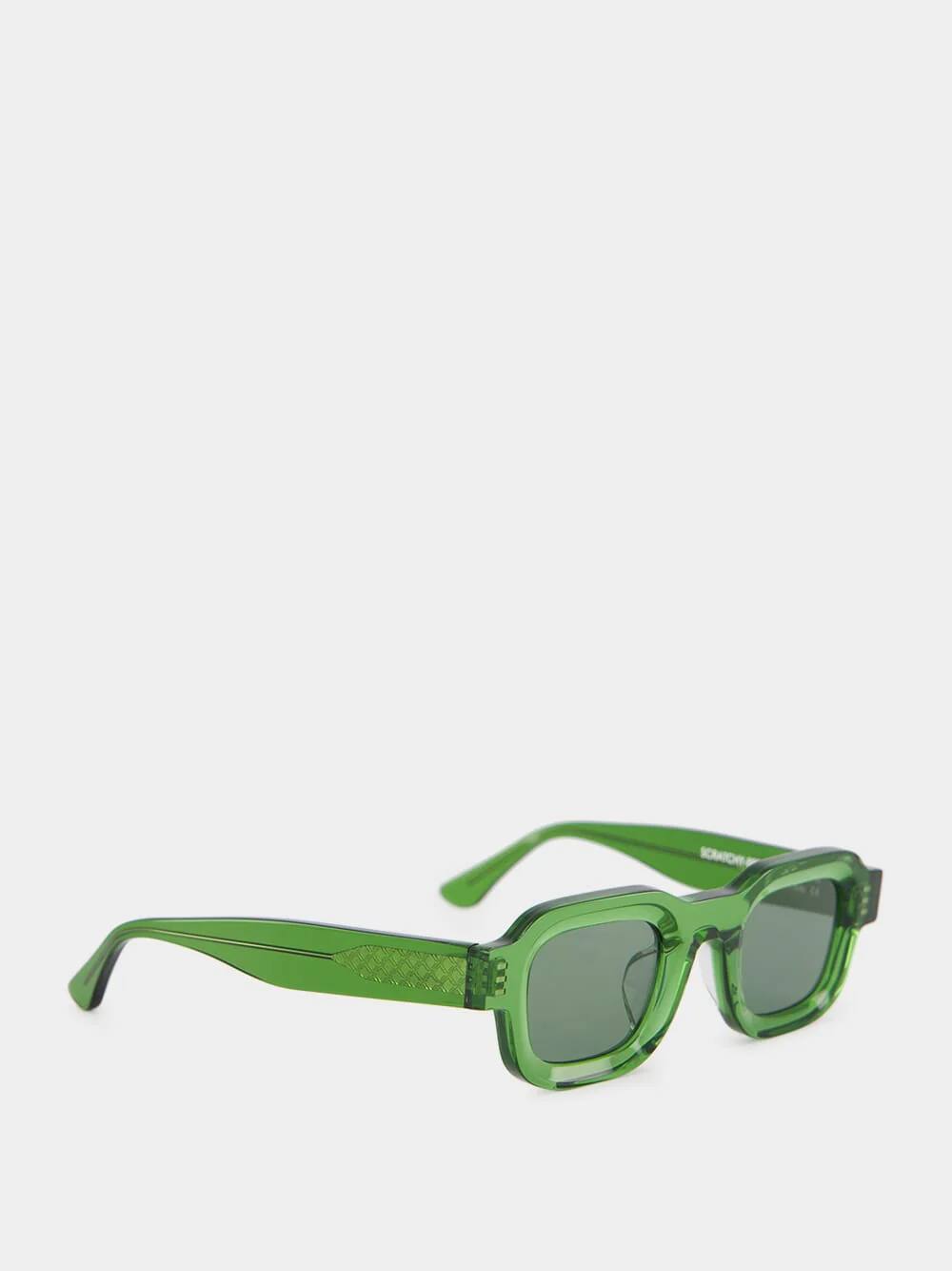 Scratchy Green Rectangular Sunglasses - Image 2