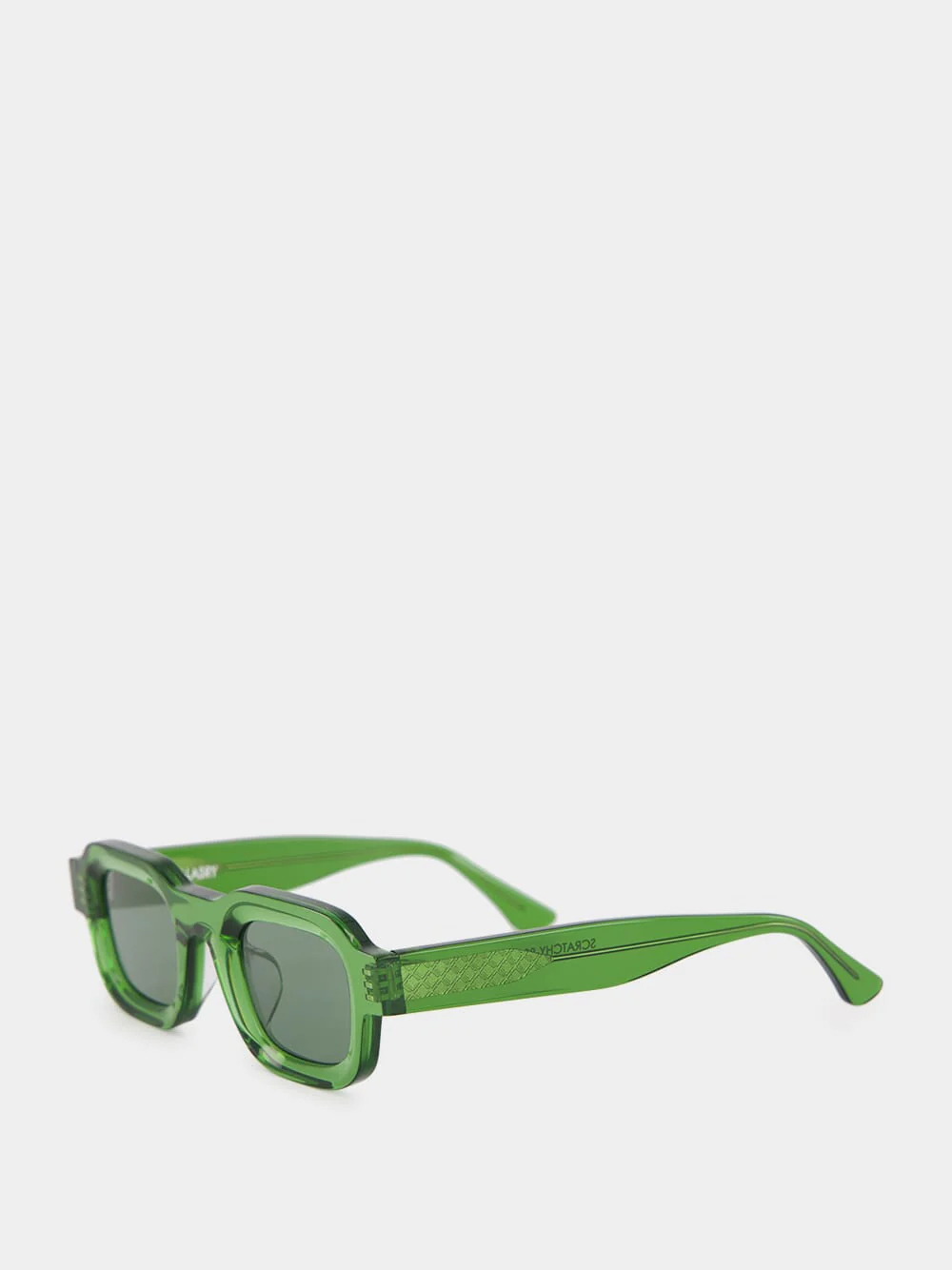 Scratchy Green Rectangular Sunglasses - Image 3