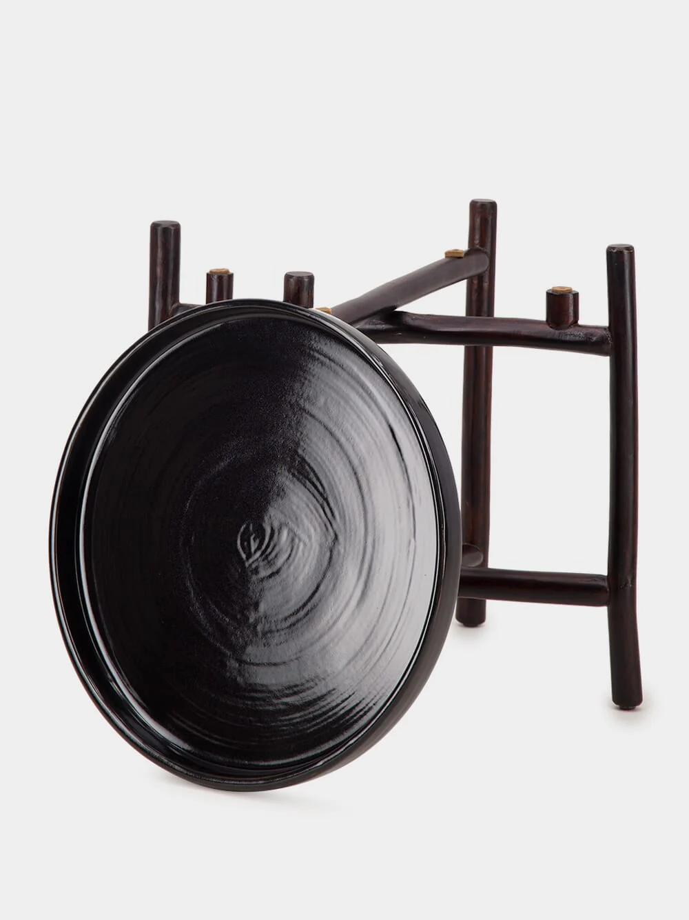 Black Mida Dark Brown Wood Table - Image 4