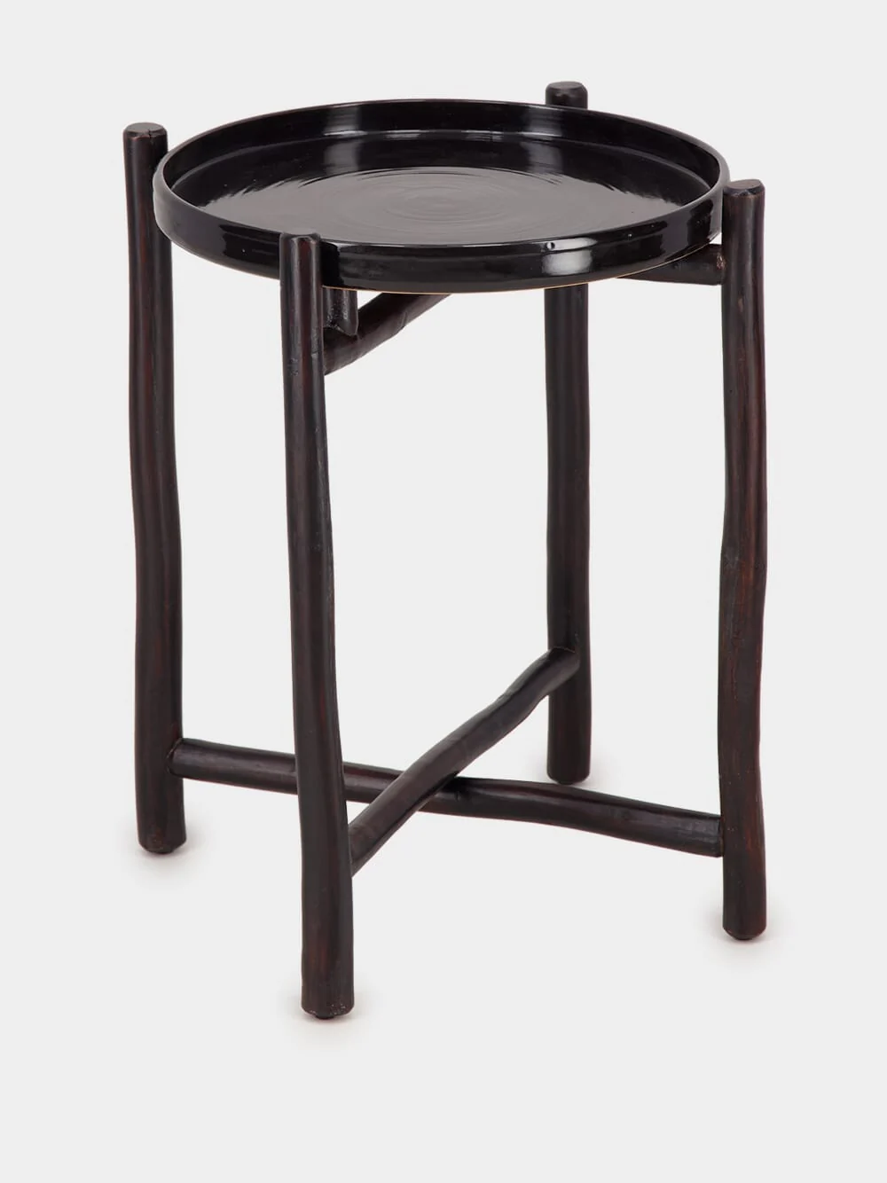 Black Mida High Dark Brown Wood Table - Image 2