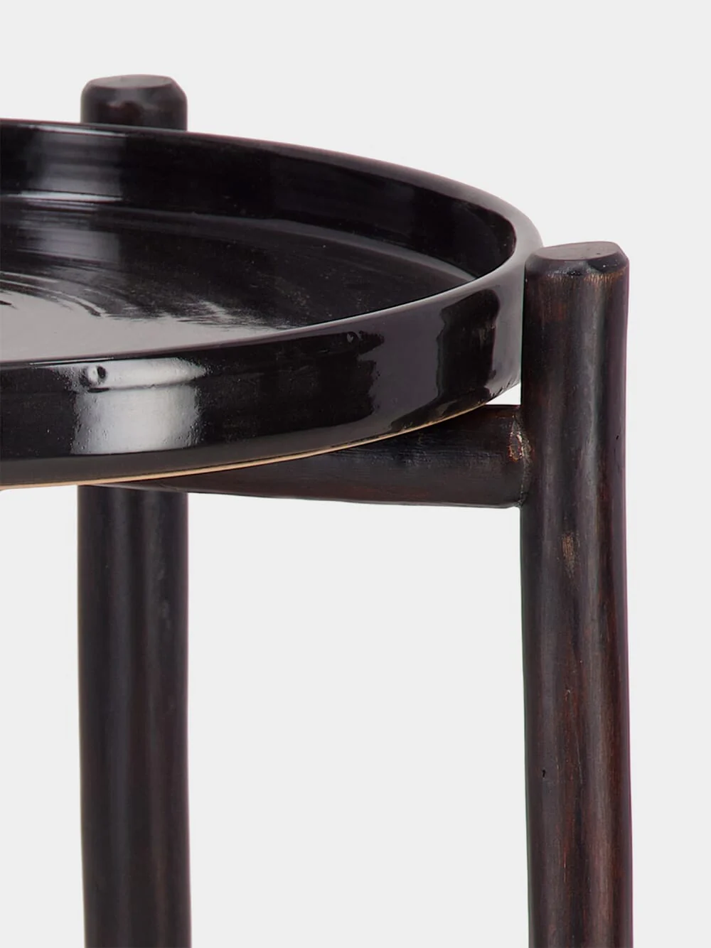 Black Mida High Dark Brown Wood Table - Image 3