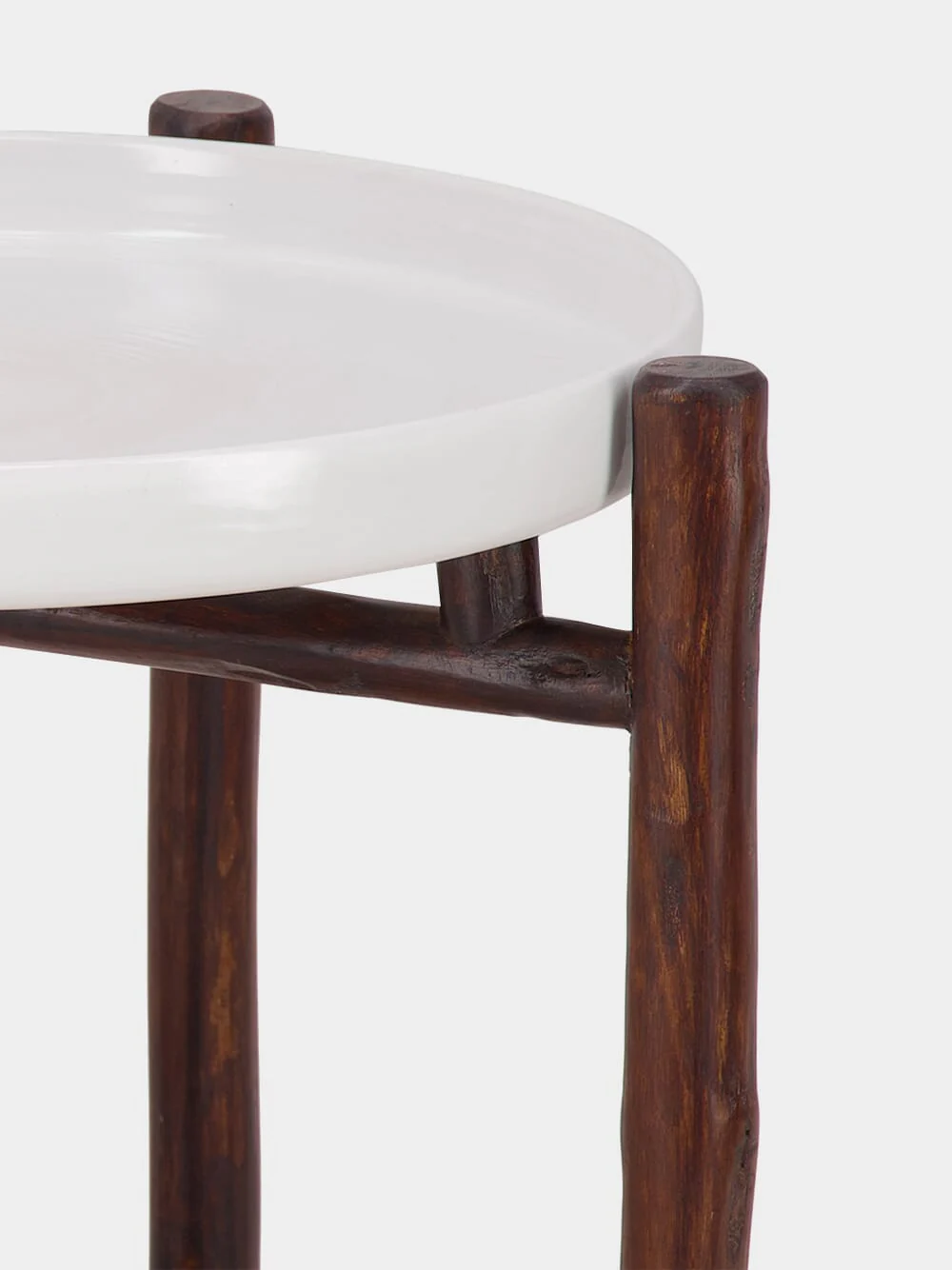 White Mida Dark Brown Wood Table - Image 3
