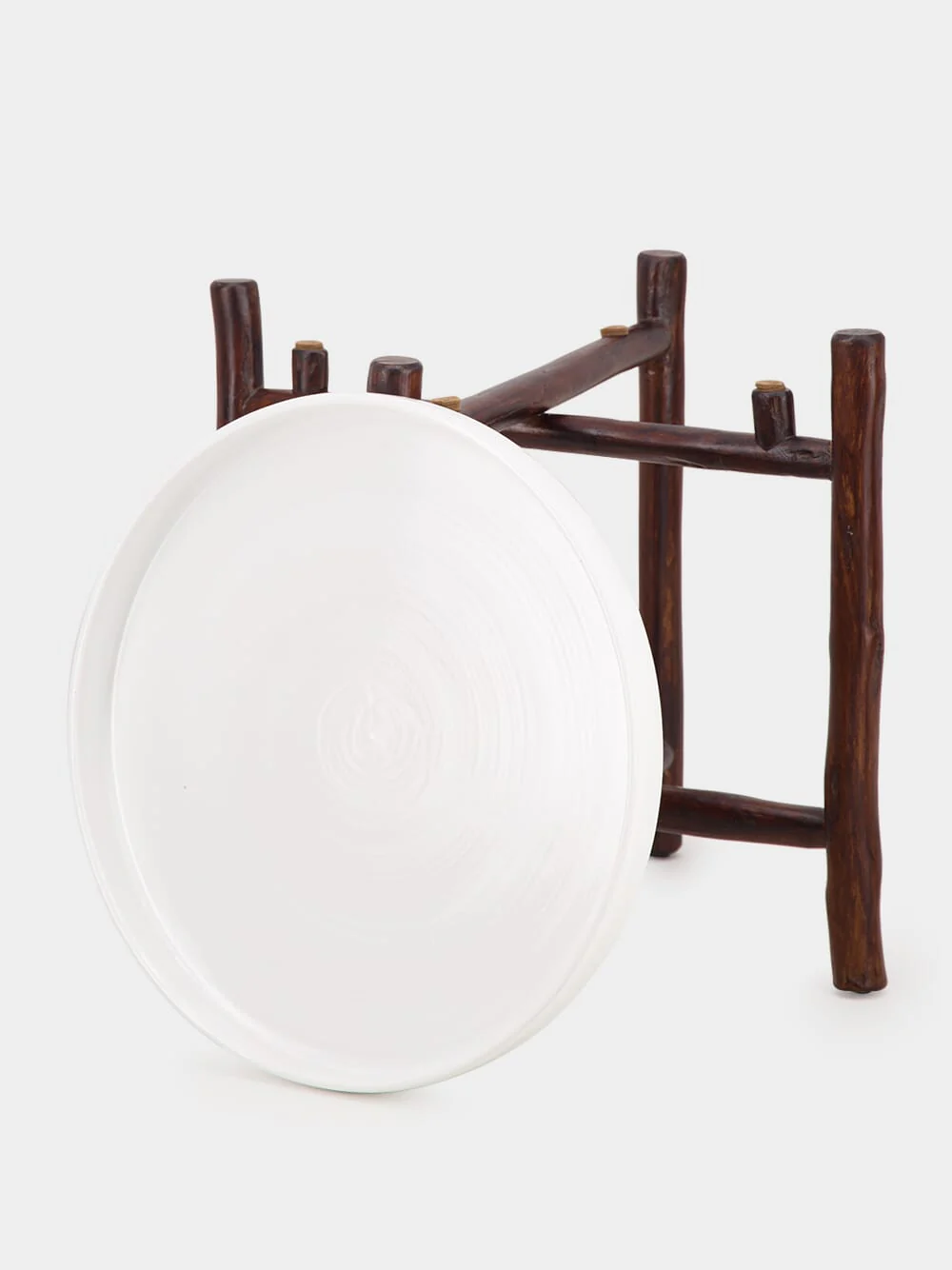 White Mida Dark Brown Wood Table - Image 4