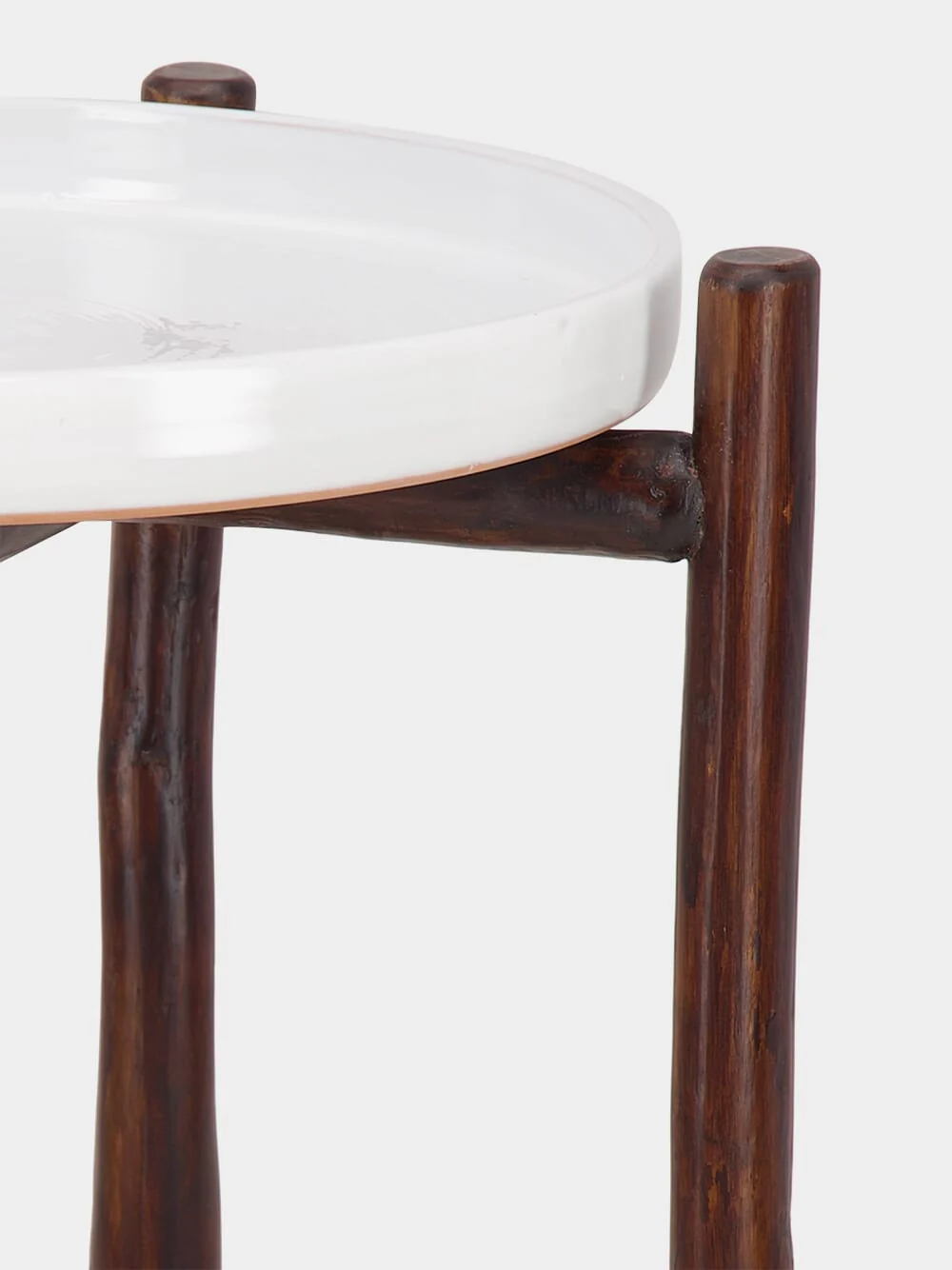 White Mida High Brown Wood Table - Image 3