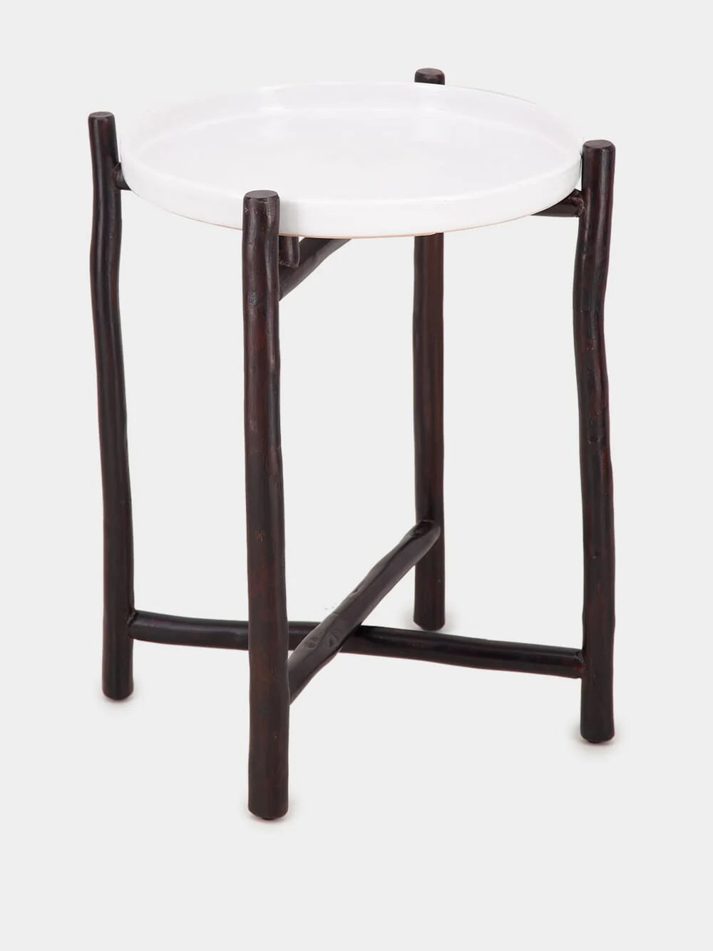 White Mida High Dark Brown Wood Table - Image 2
