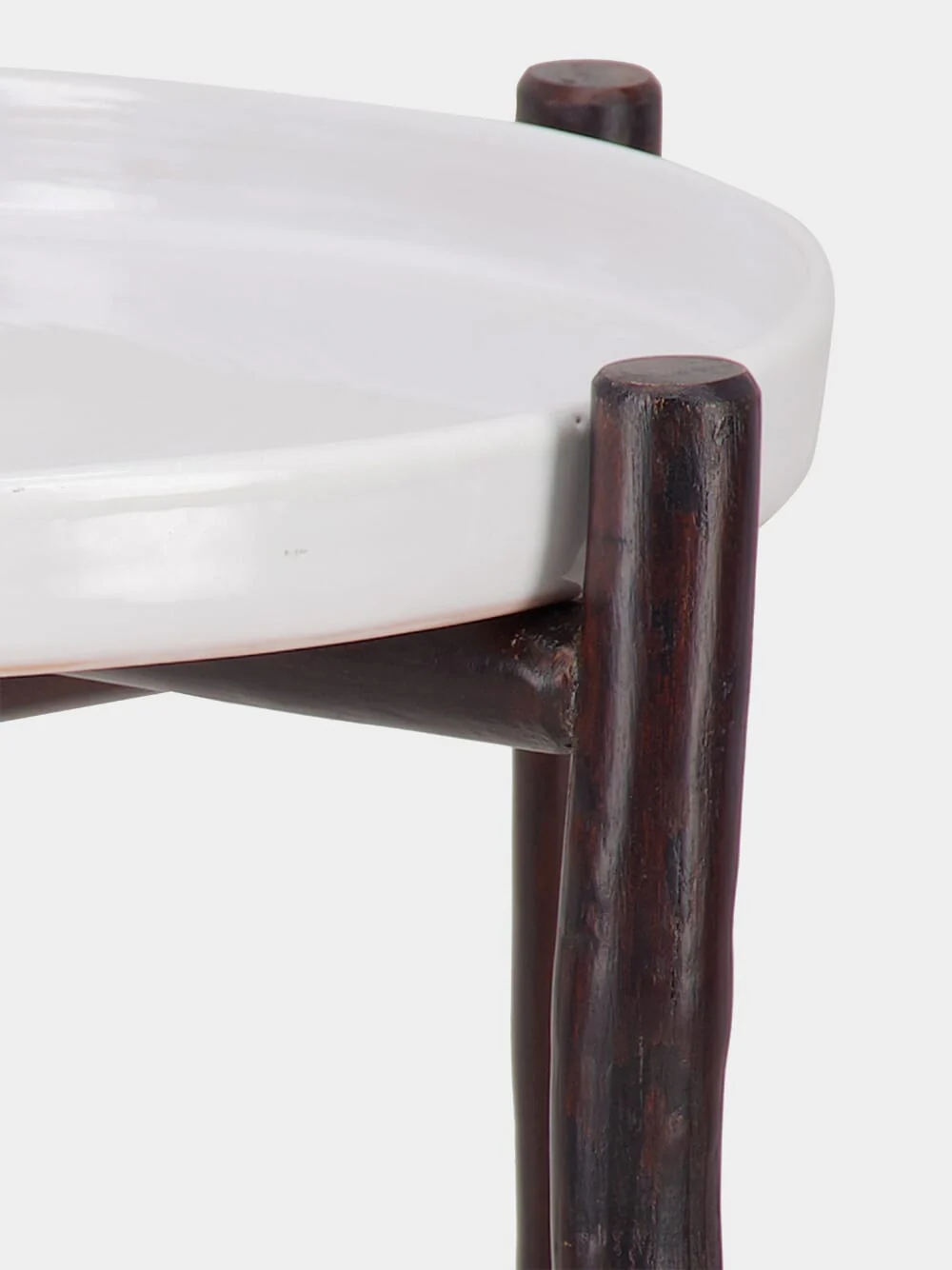 White Mida High Dark Brown Wood Table - Image 3