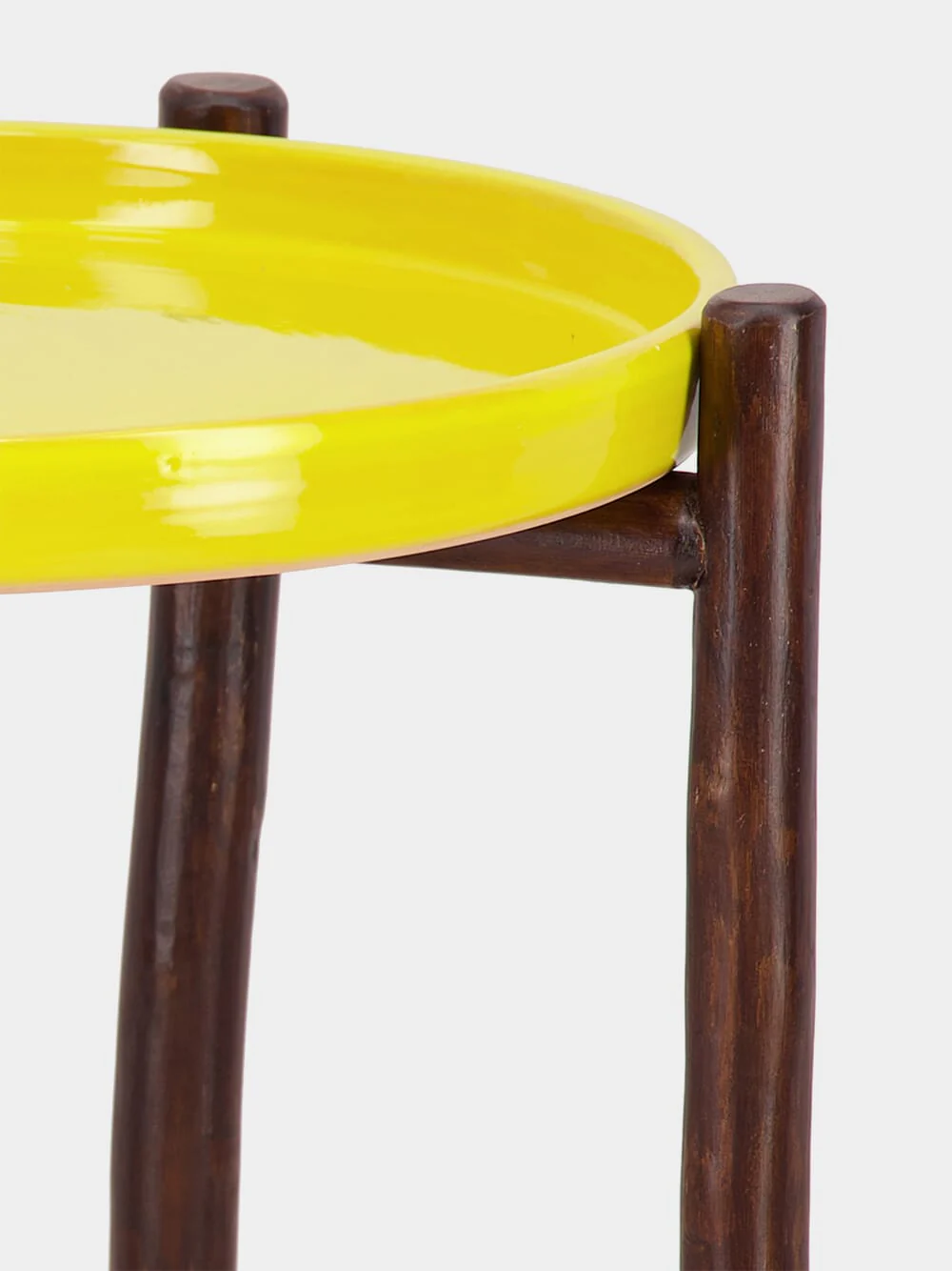 Yellow Mida High Brown Wood Table - Image 3