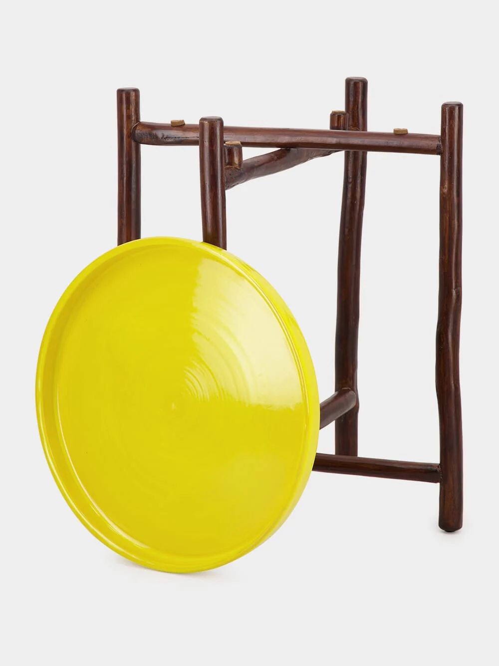 Yellow Mida High Brown Wood Table - Image 4
