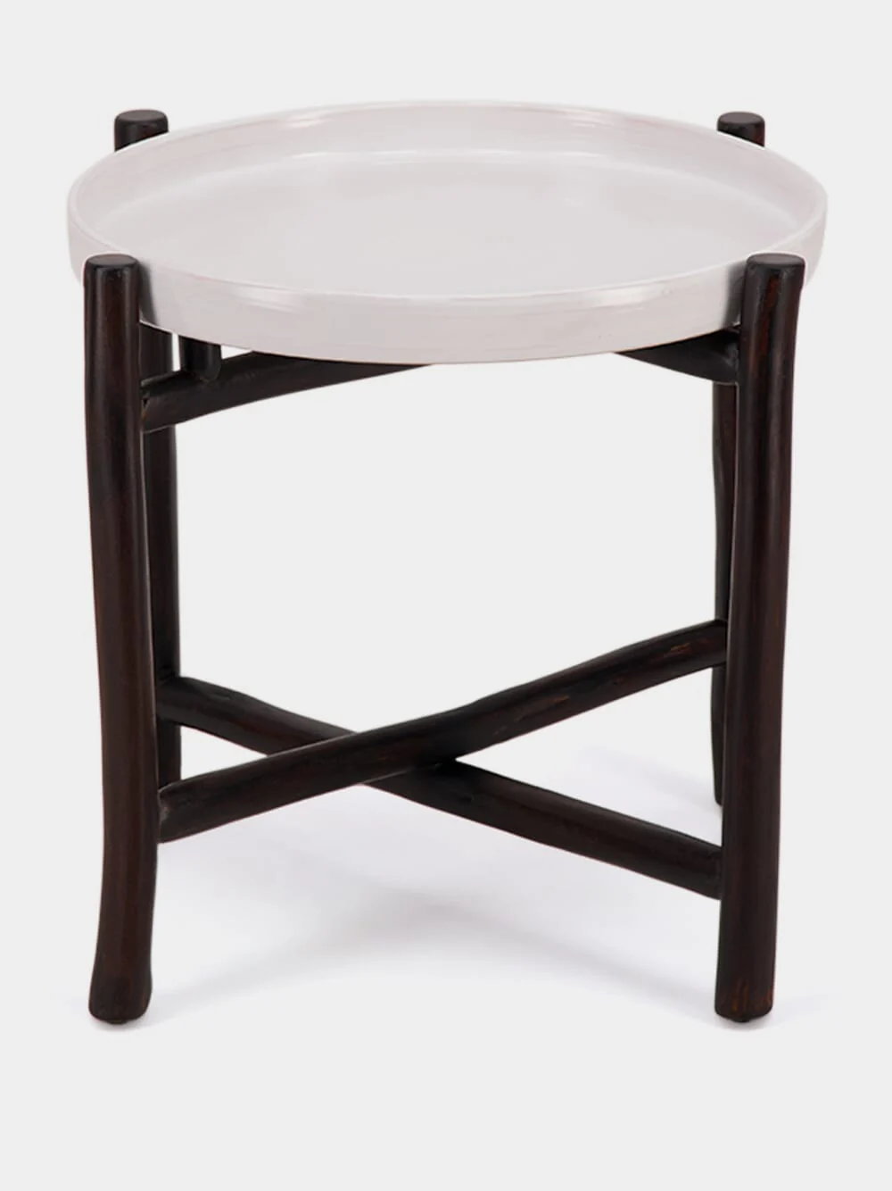 Dark Brown Wood Side Table - Image 2