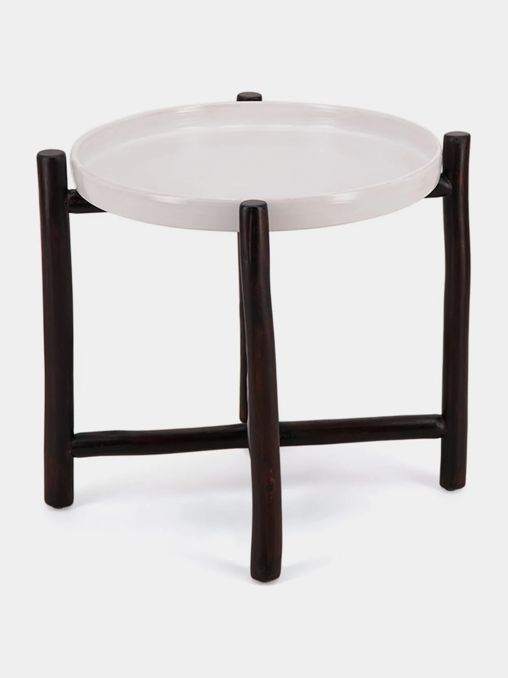 Dark Brown Wood Side Table - Image 3