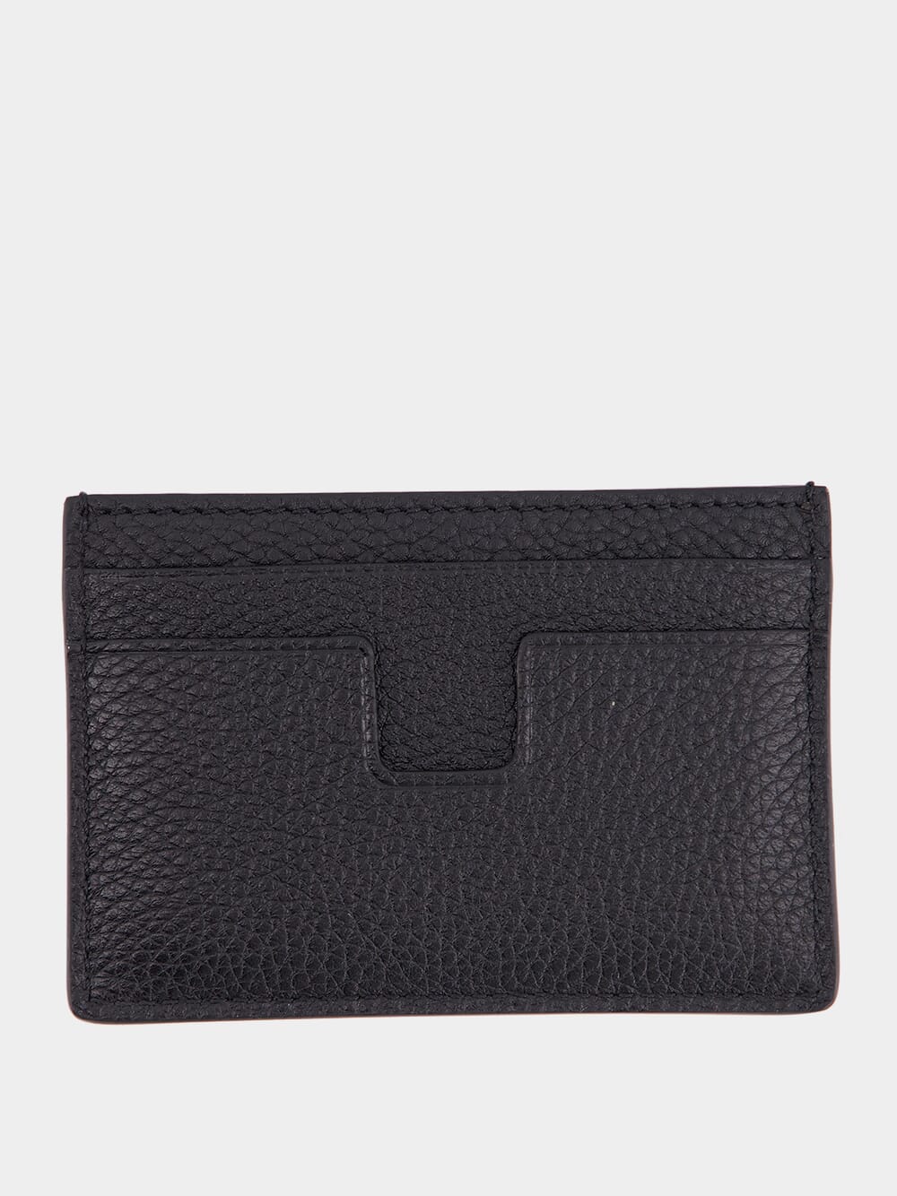 Black Grain Leather Card Holder - Image 2