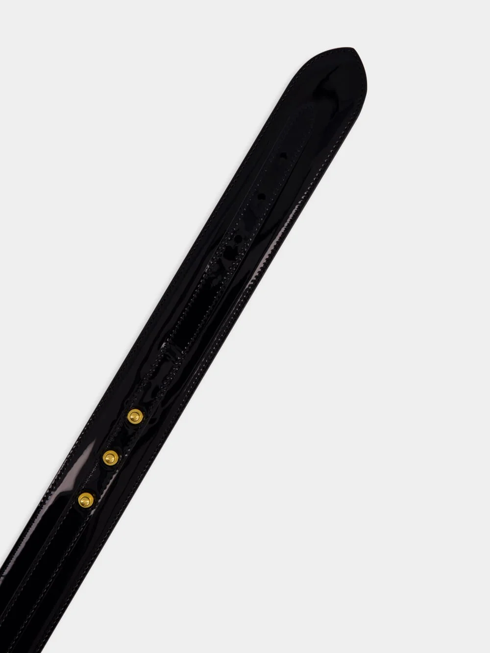 Black Patent Leather Dita Waist Belt - Image 4