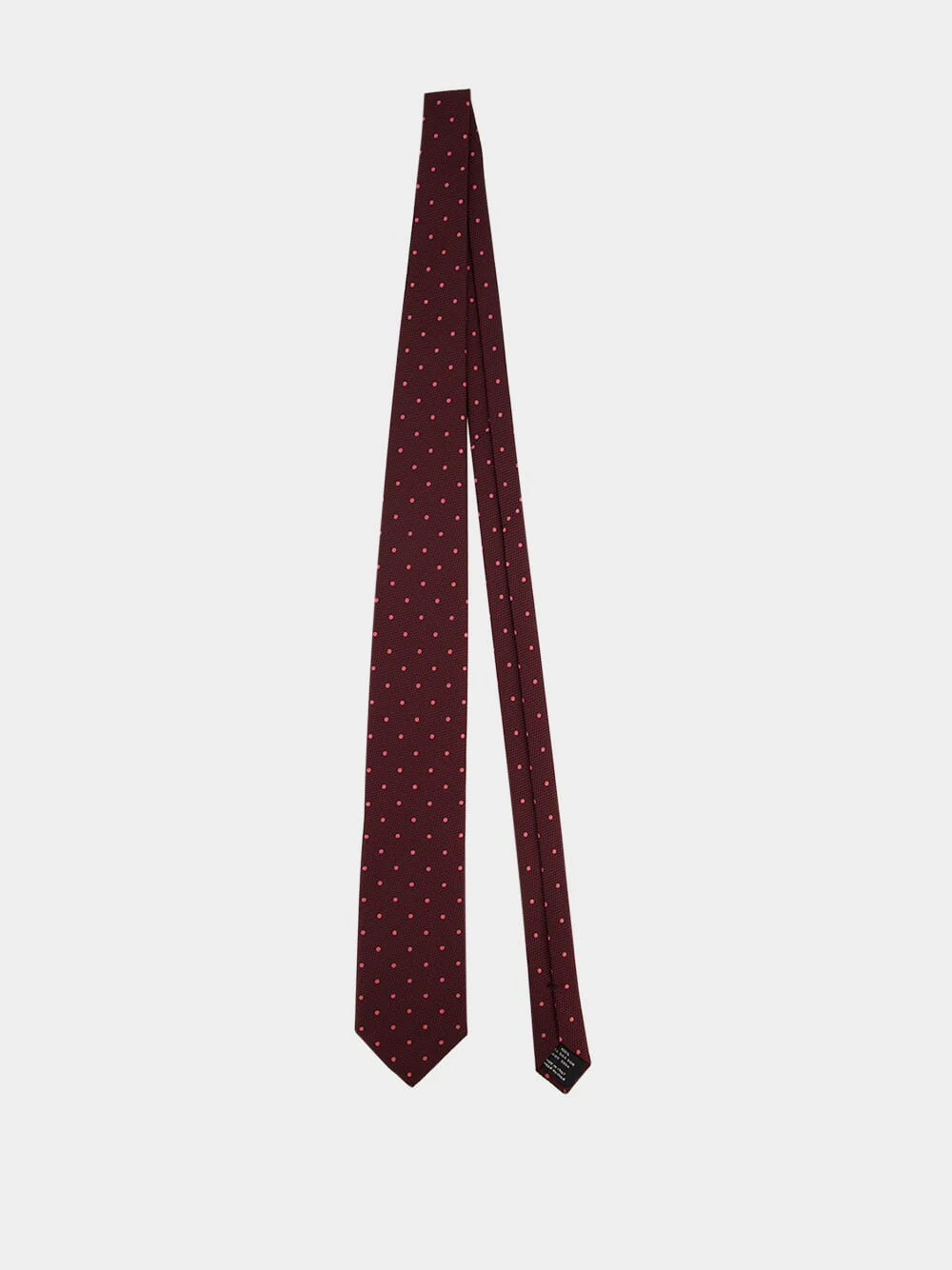 Burgundy Polka Dot Silk Tie - Image 2
