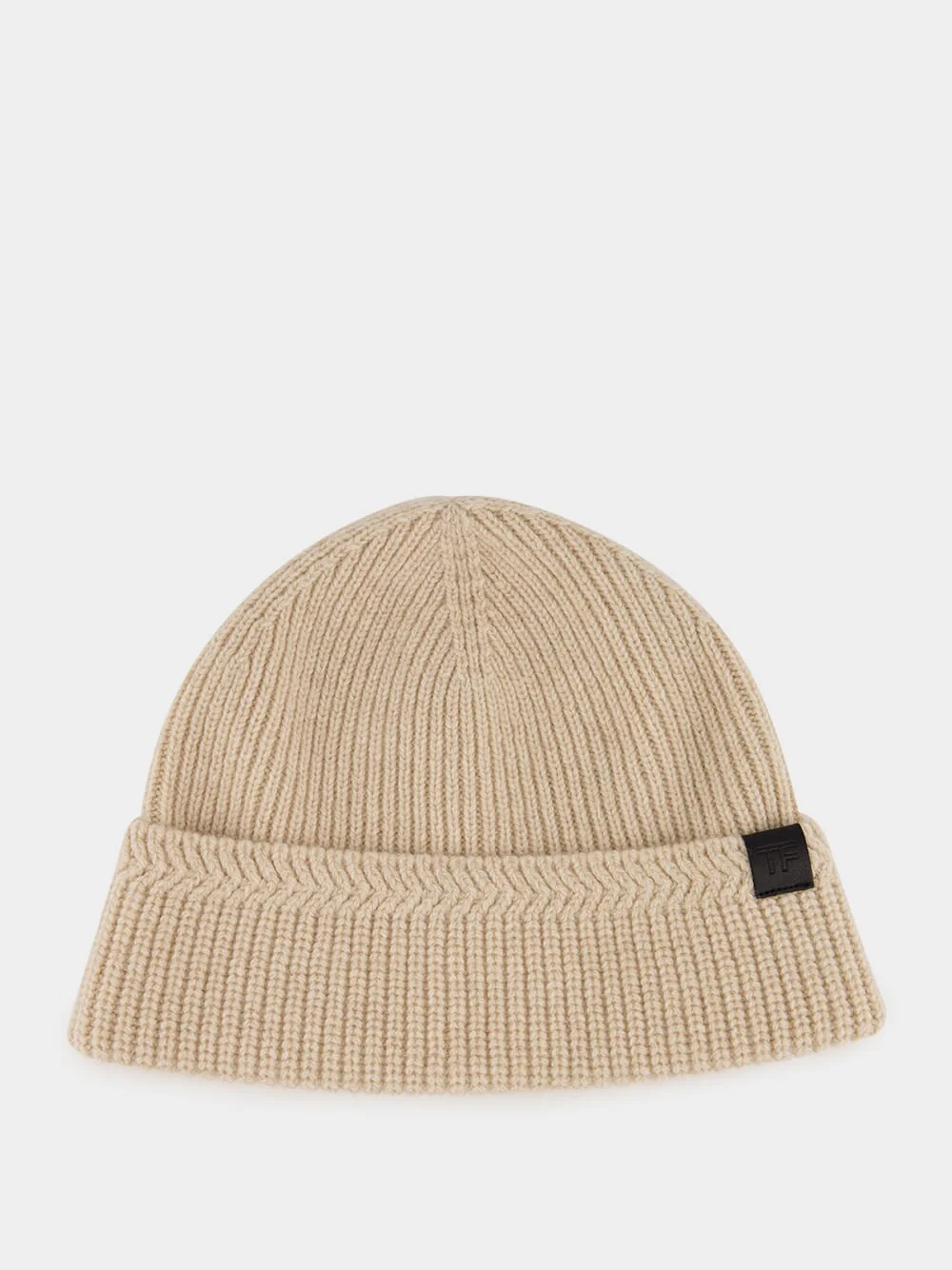 Cream Wool Cashmere Knit Hat