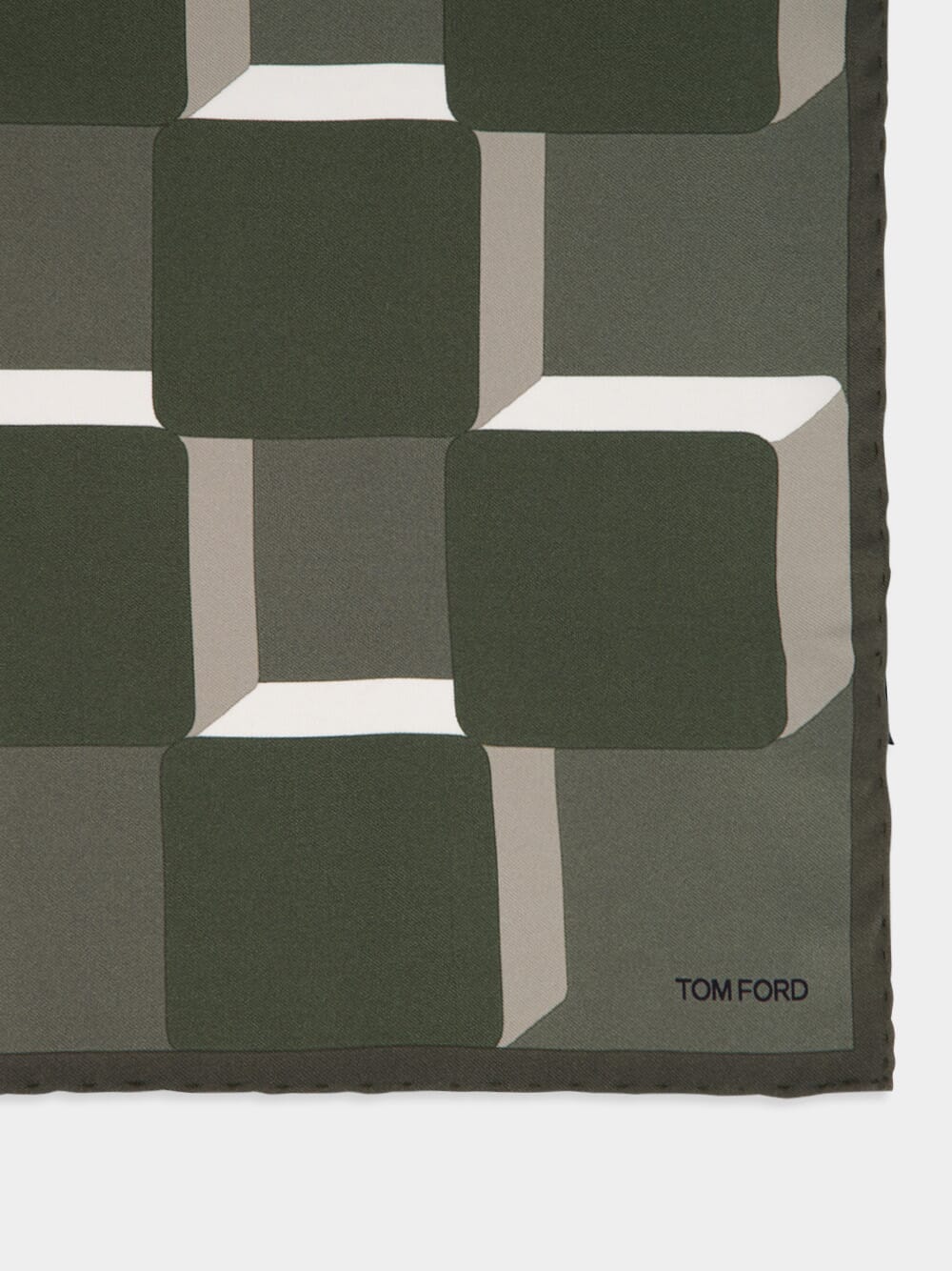 Forest Green Silk Pocket Square - Image 2