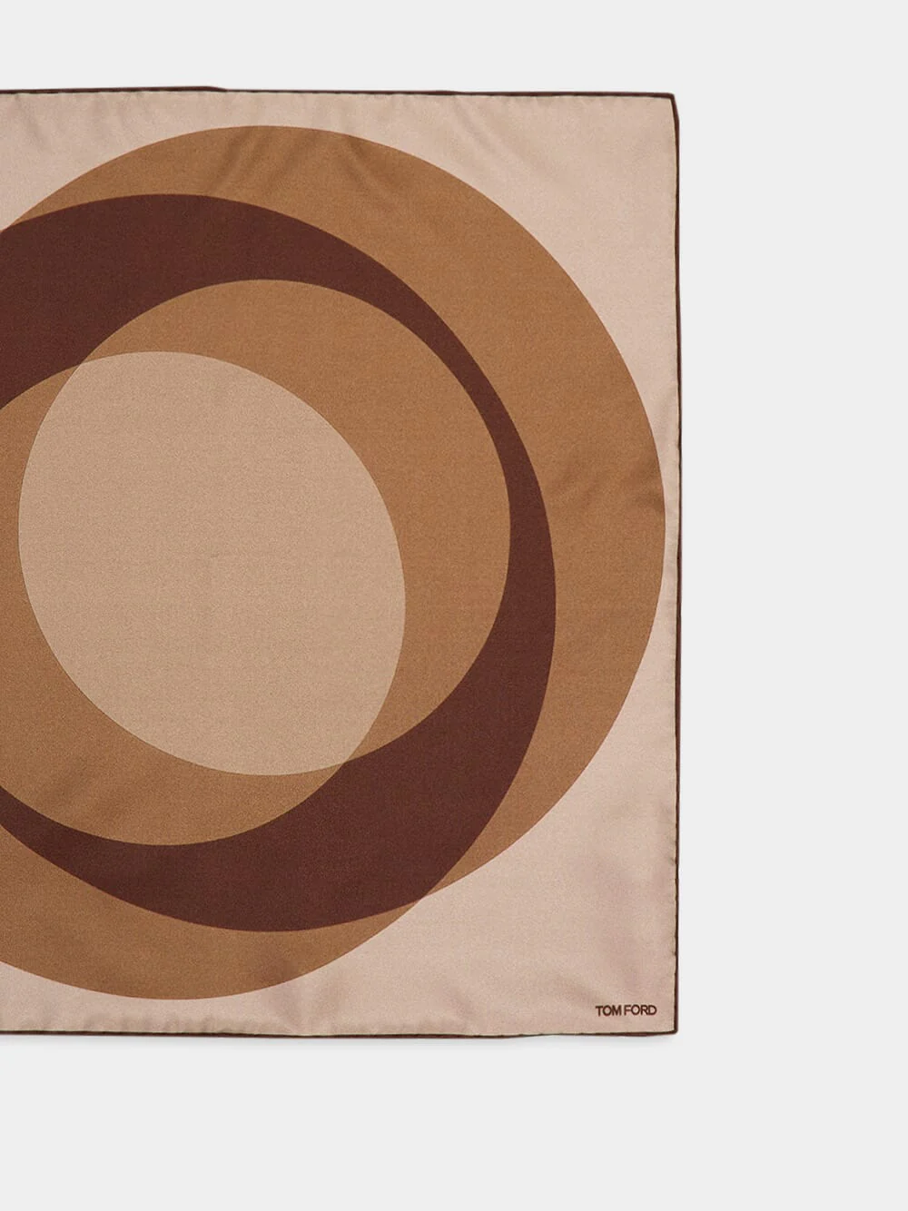 Geometric Elegance Brown Silk Scarf - Image 2