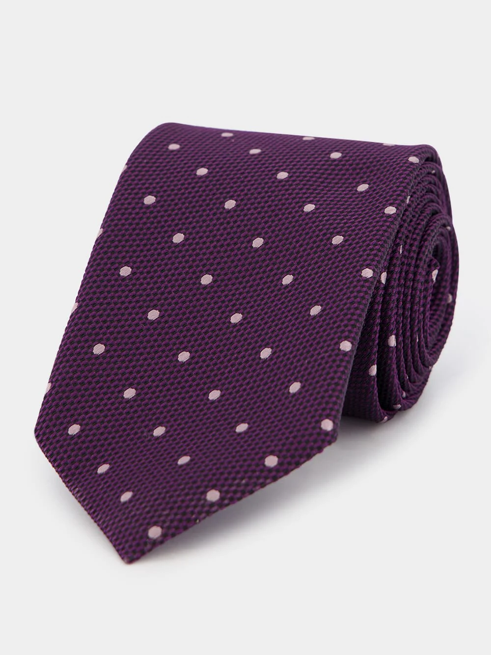 Purple Polka Dot Silk Tie