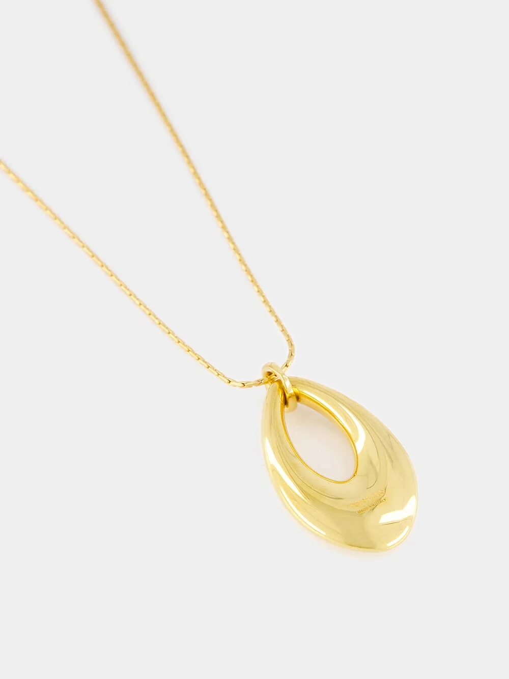 Vintage Gold Brass Drop Pendant Necklace - Image 3