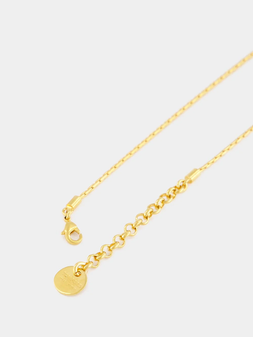Vintage Gold Brass Drop Pendant Necklace - Image 4