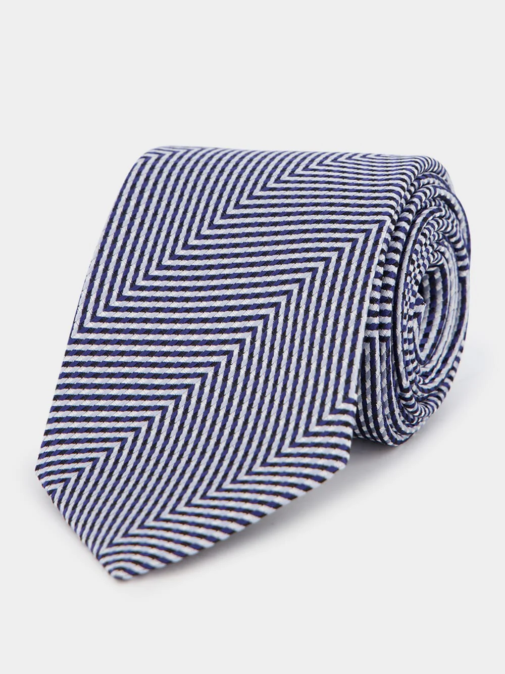 Zigzag Stripe Silk Tie
