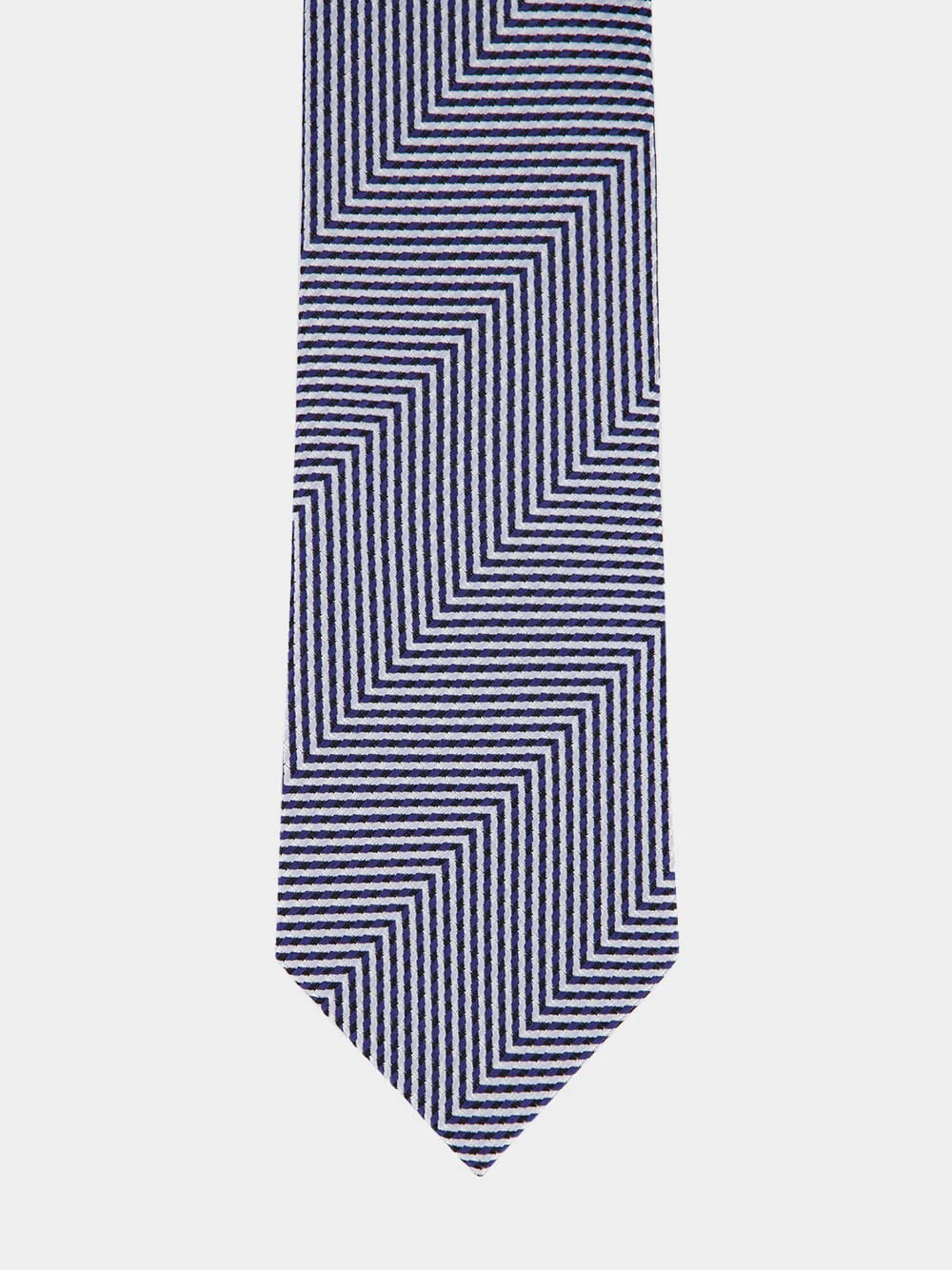 Zigzag Stripe Silk Tie - Image 2