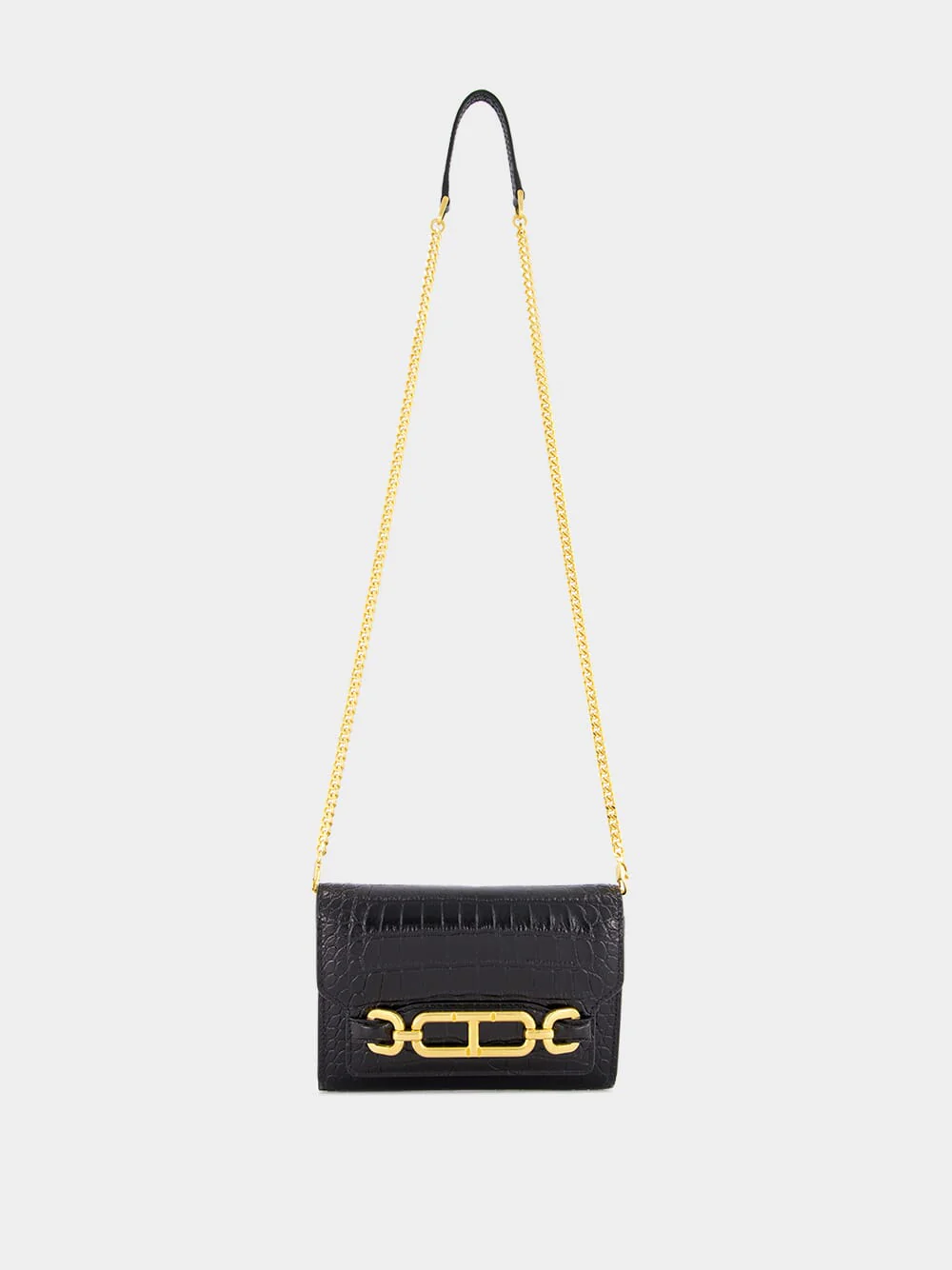 Black Crocodile Leather Mini Bag - Image 2