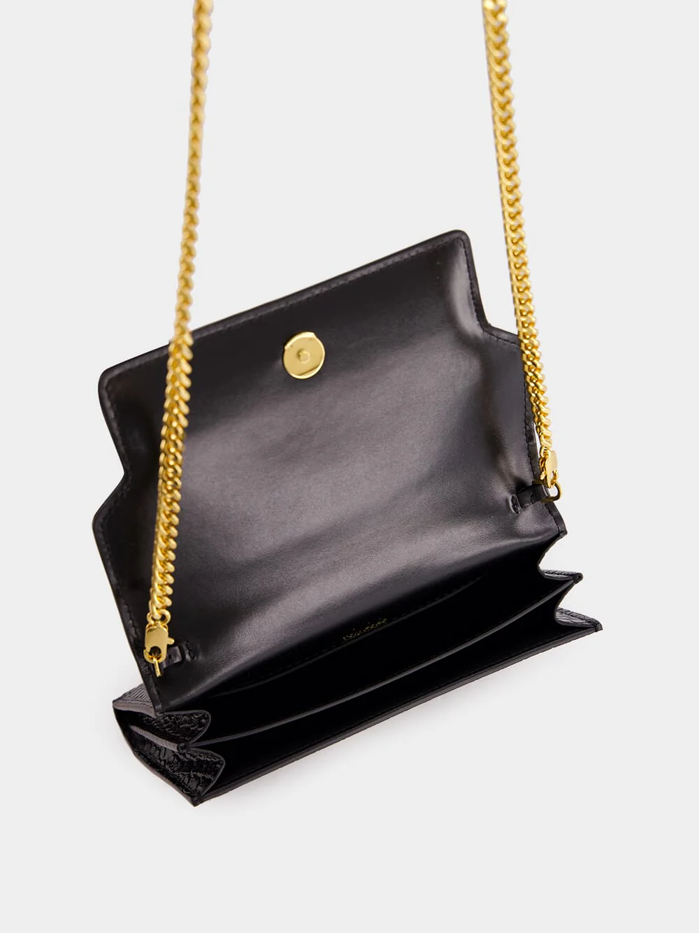 Black Crocodile Leather Mini Bag - Image 5