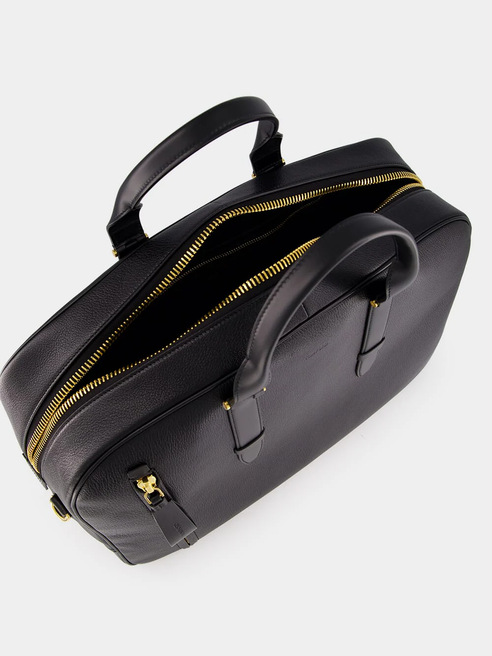 Black Grain Leather Buckley Bowling Bag - Image 6