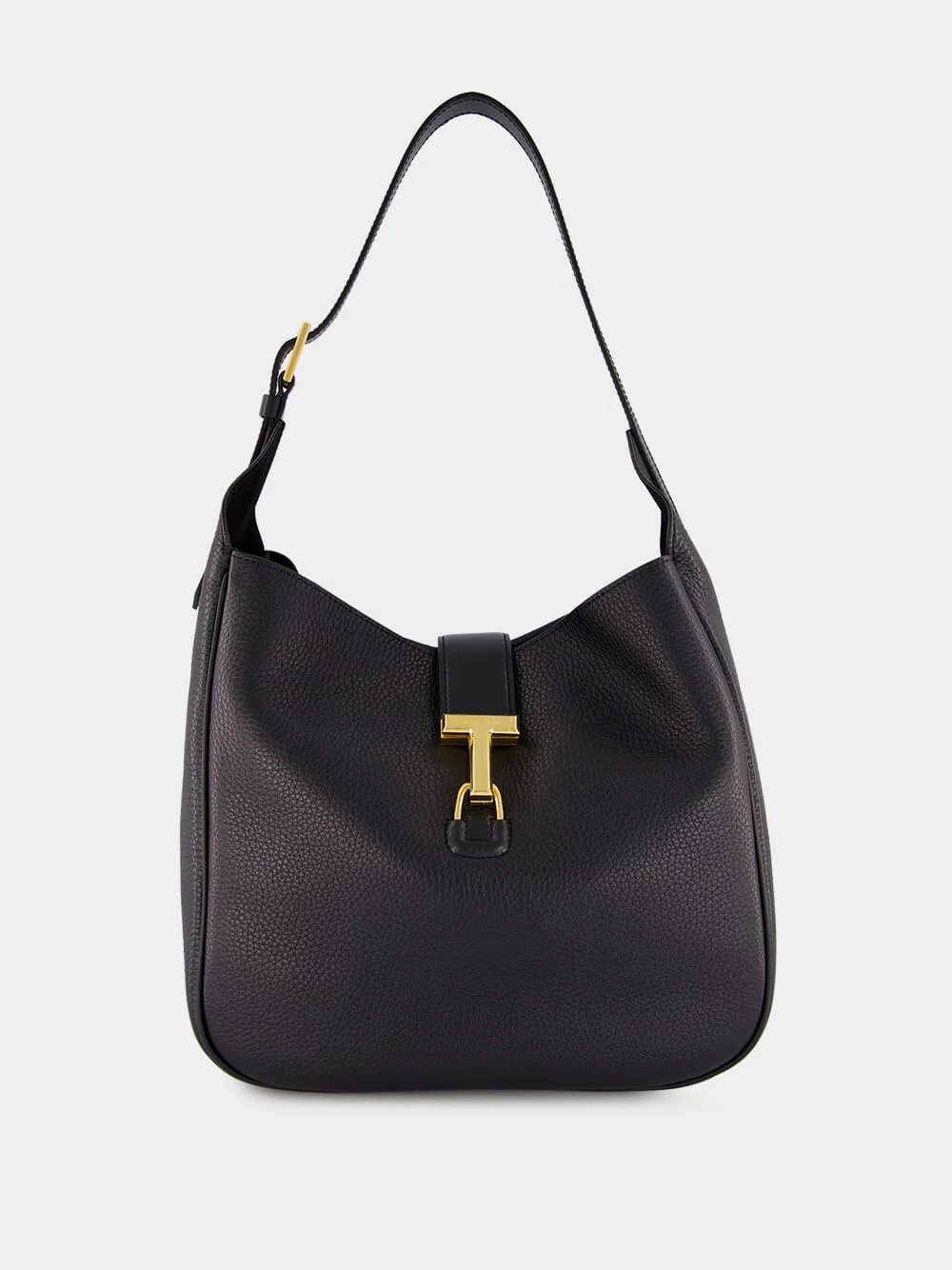 Black Leather Monarch Medium Hobo Bag