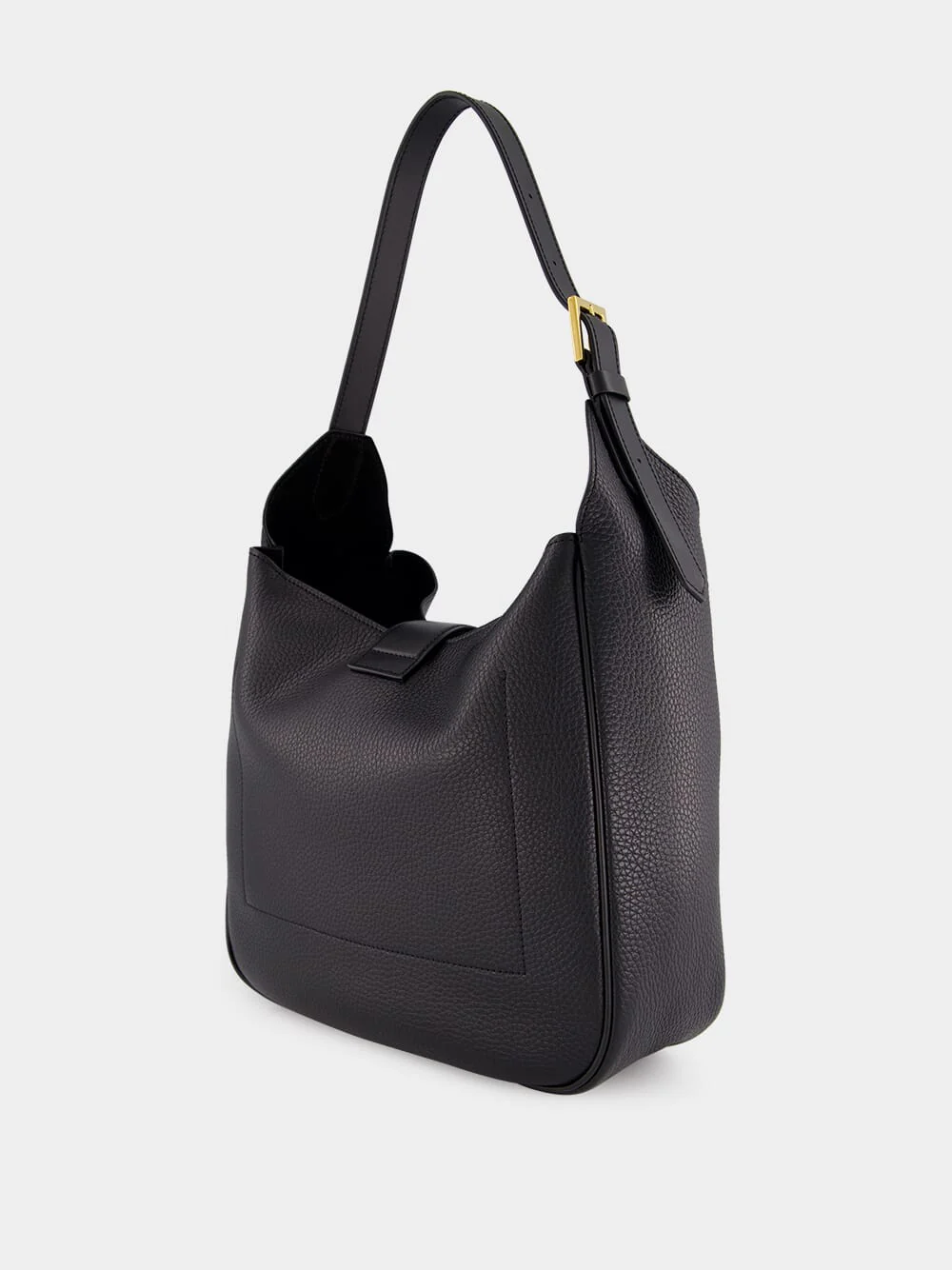 Black Leather Monarch Medium Hobo Bag - Image 5