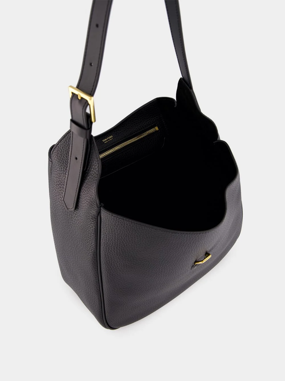 Black Leather Monarch Medium Hobo Bag - Image 6