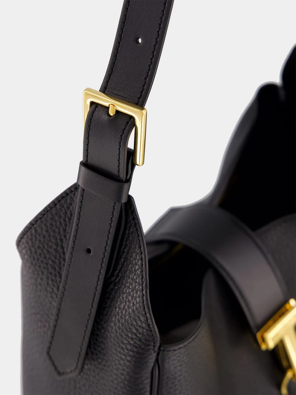 Black Leather Monarch Medium Hobo Bag - Image 8