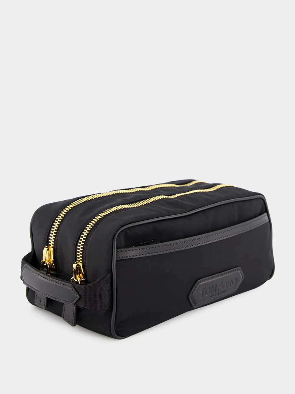 Black Logo-Patch Recycled Nylon Toiletry Bag - Image 2