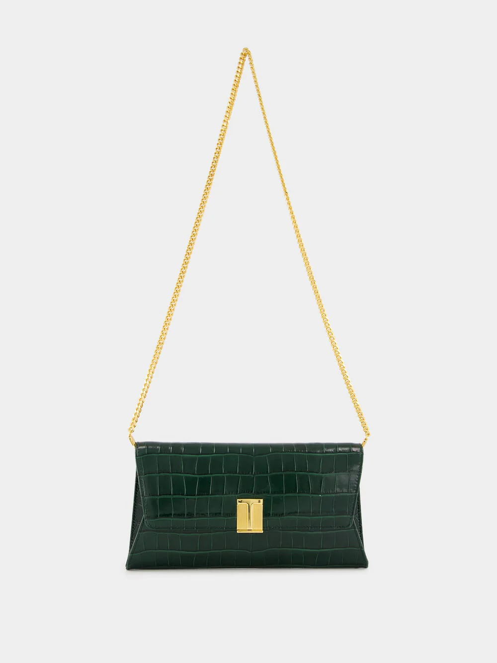 Dark Green Crocodile Leather Nobile Clutch