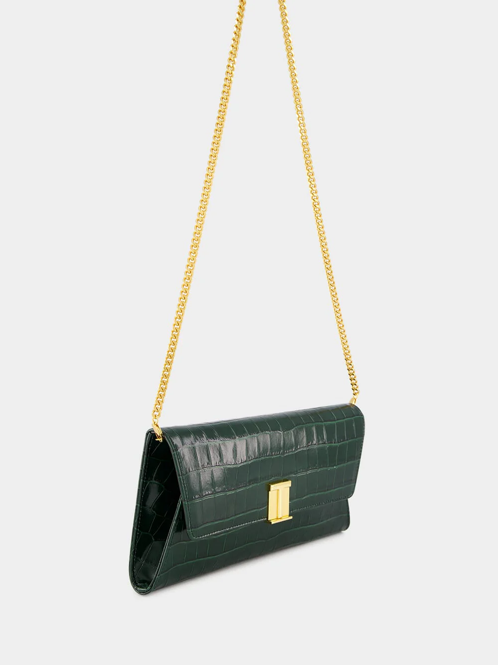 Dark Green Crocodile Leather Nobile Clutch - Image 2