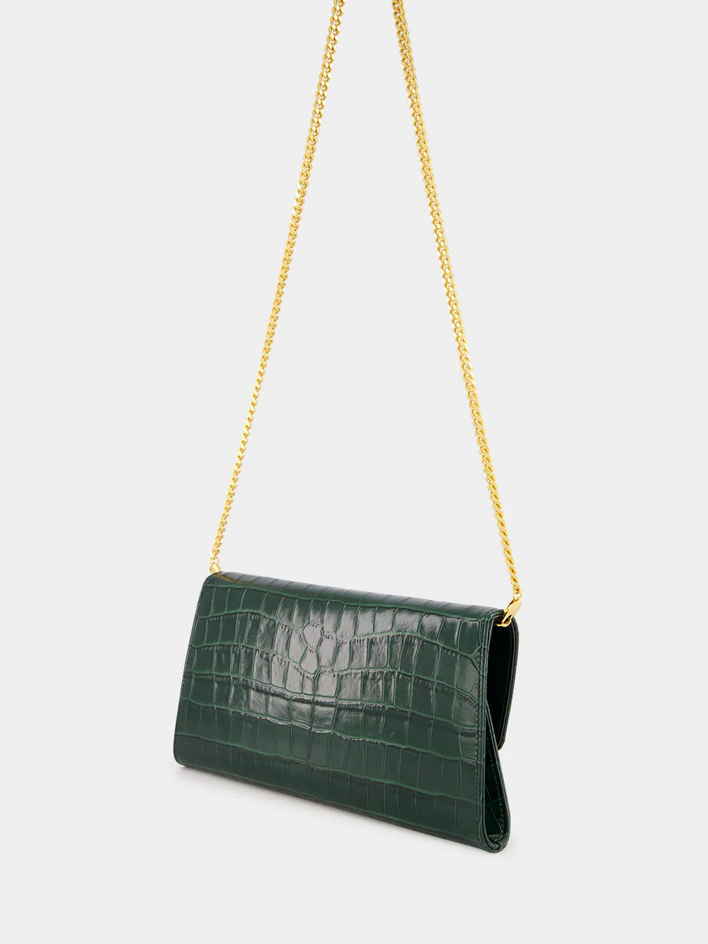 Dark Green Crocodile Leather Nobile Clutch - Image 4