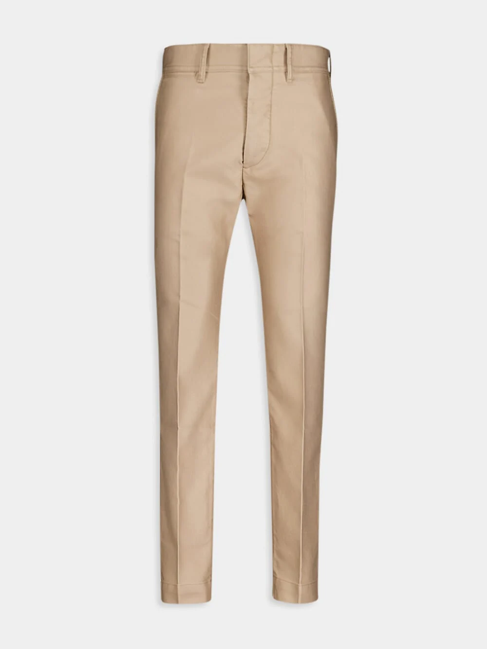 Tailored Cotton Beige Trousers - Image 2