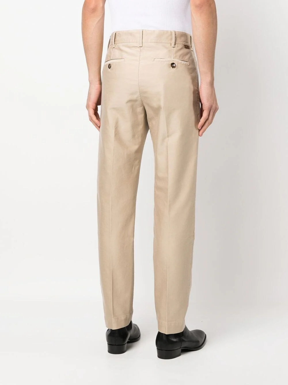 Tailored Cotton Beige Trousers - Image 5