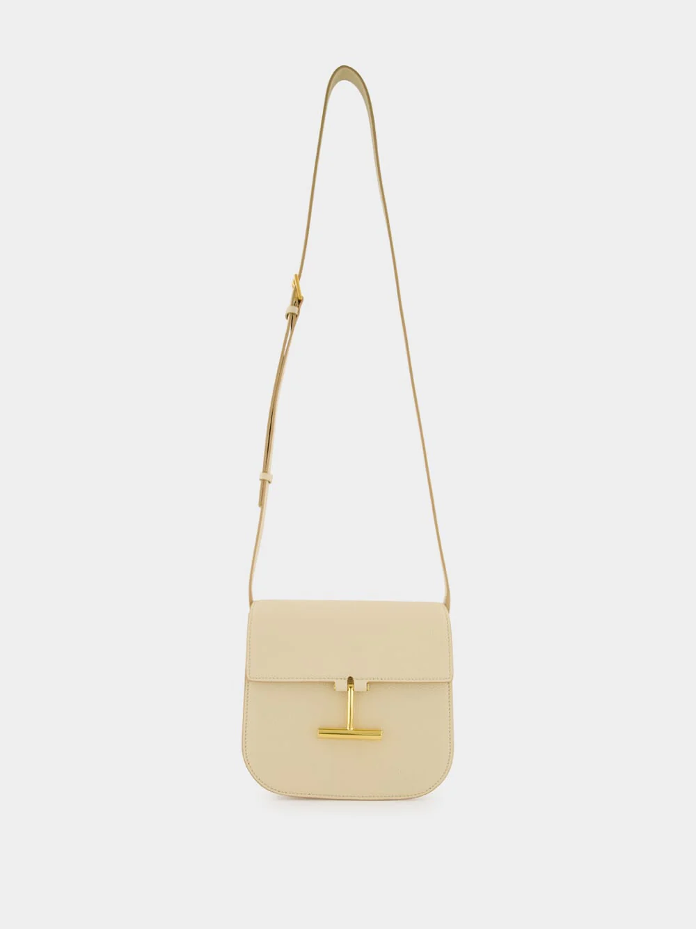 Beige Tara Mini Crossbody in Grain Leather - Image 3