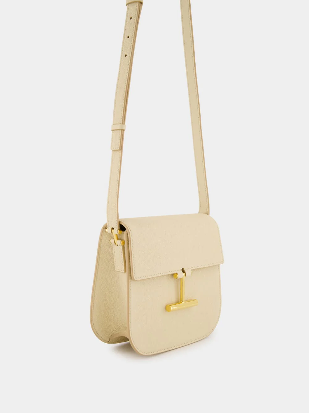 Beige Tara Mini Crossbody in Grain Leather - Image 4