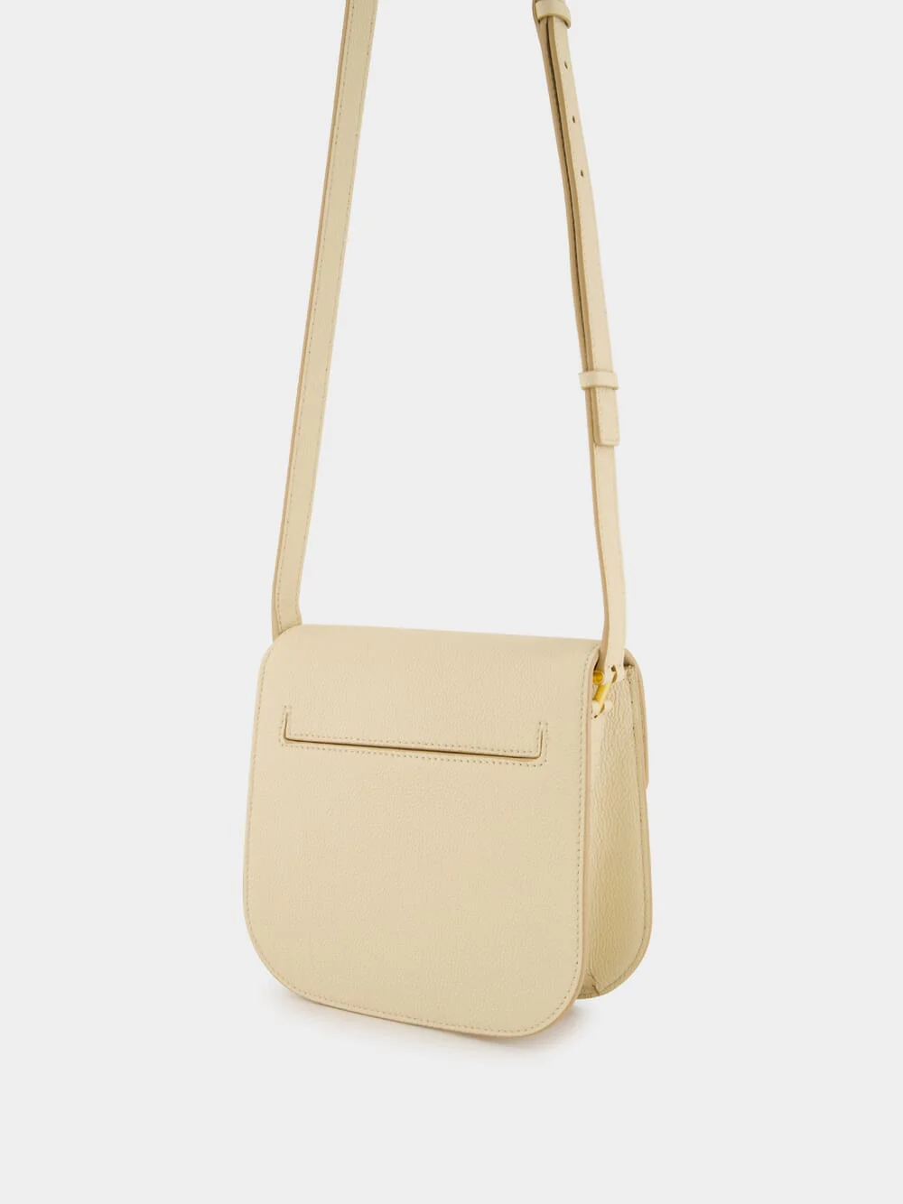 Beige Tara Mini Crossbody in Grain Leather - Image 6