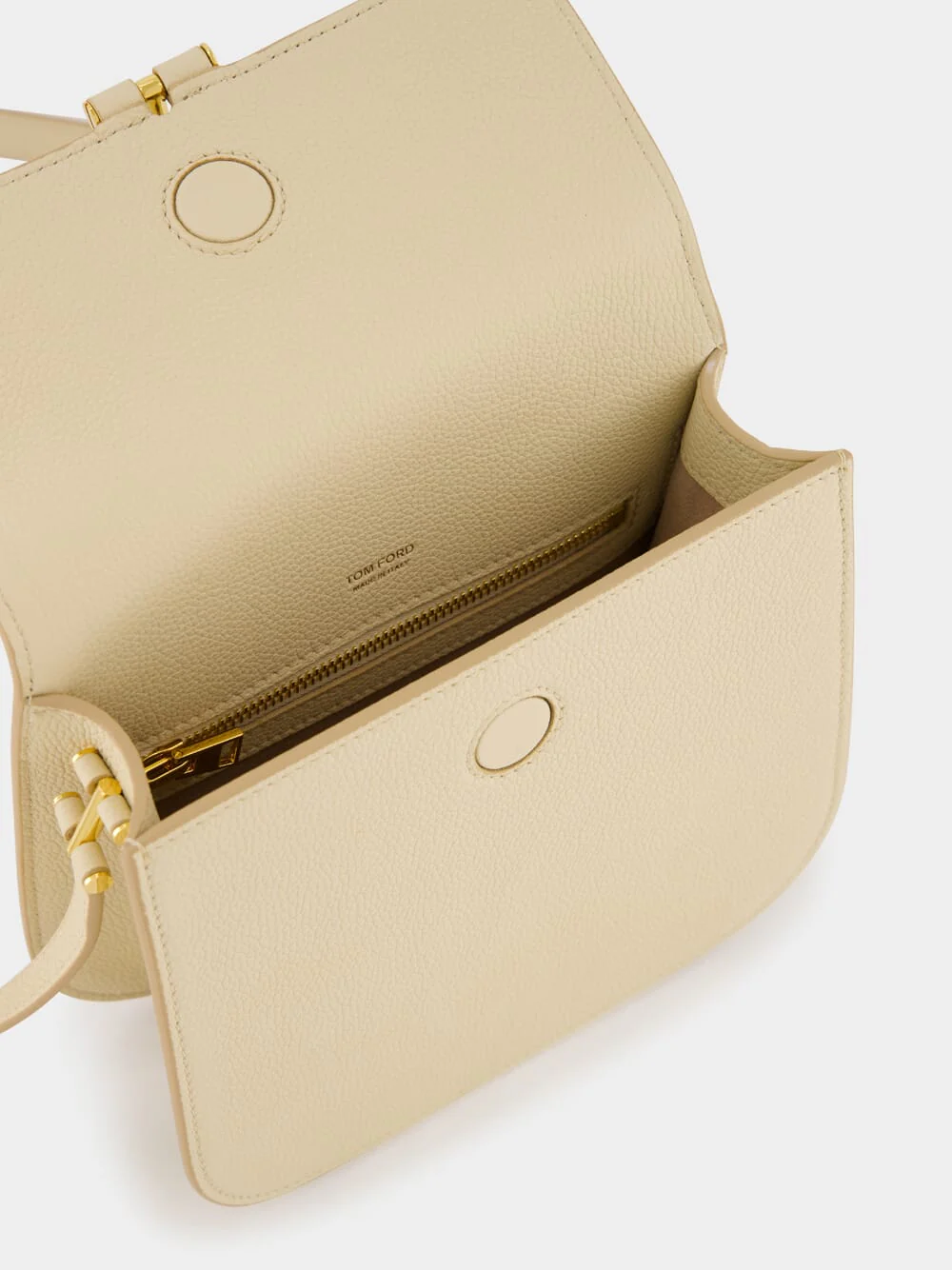 Beige Tara Mini Crossbody in Grain Leather - Image 7